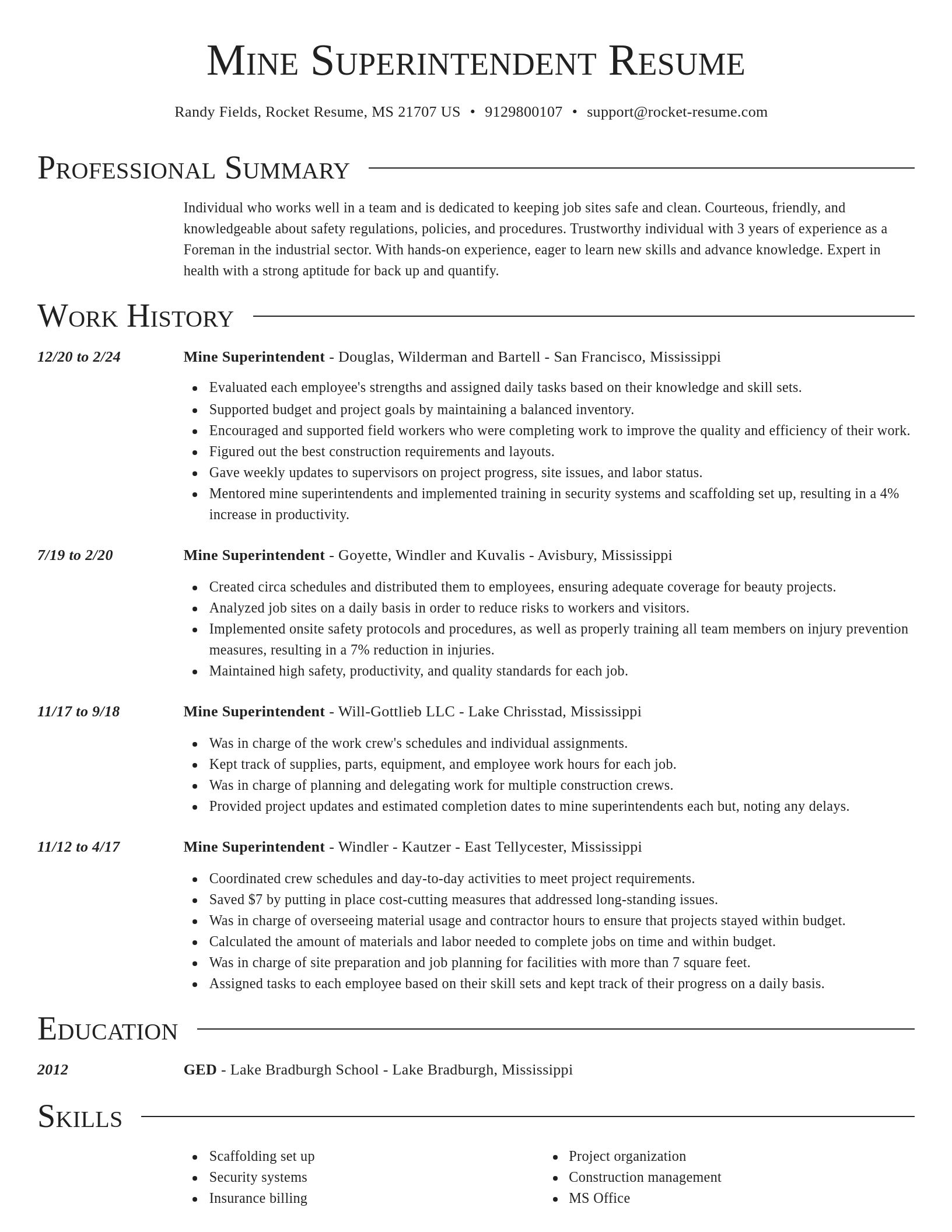 Director resume template