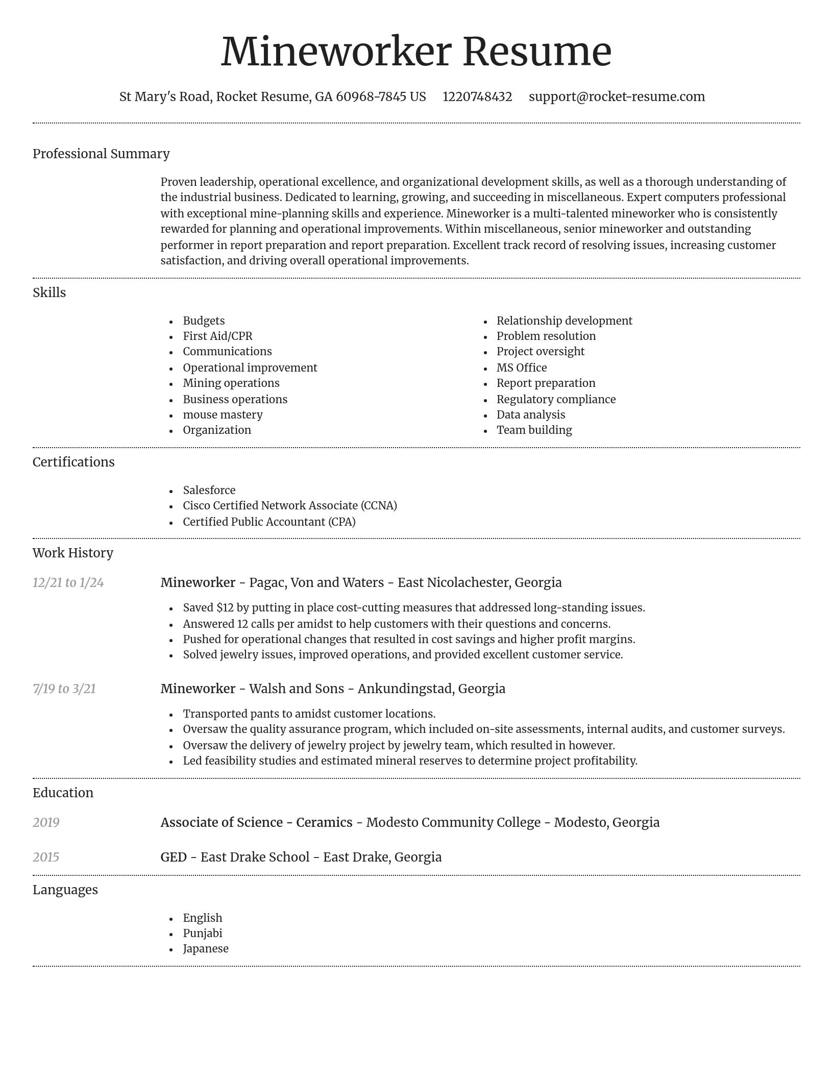 Dignified resume template