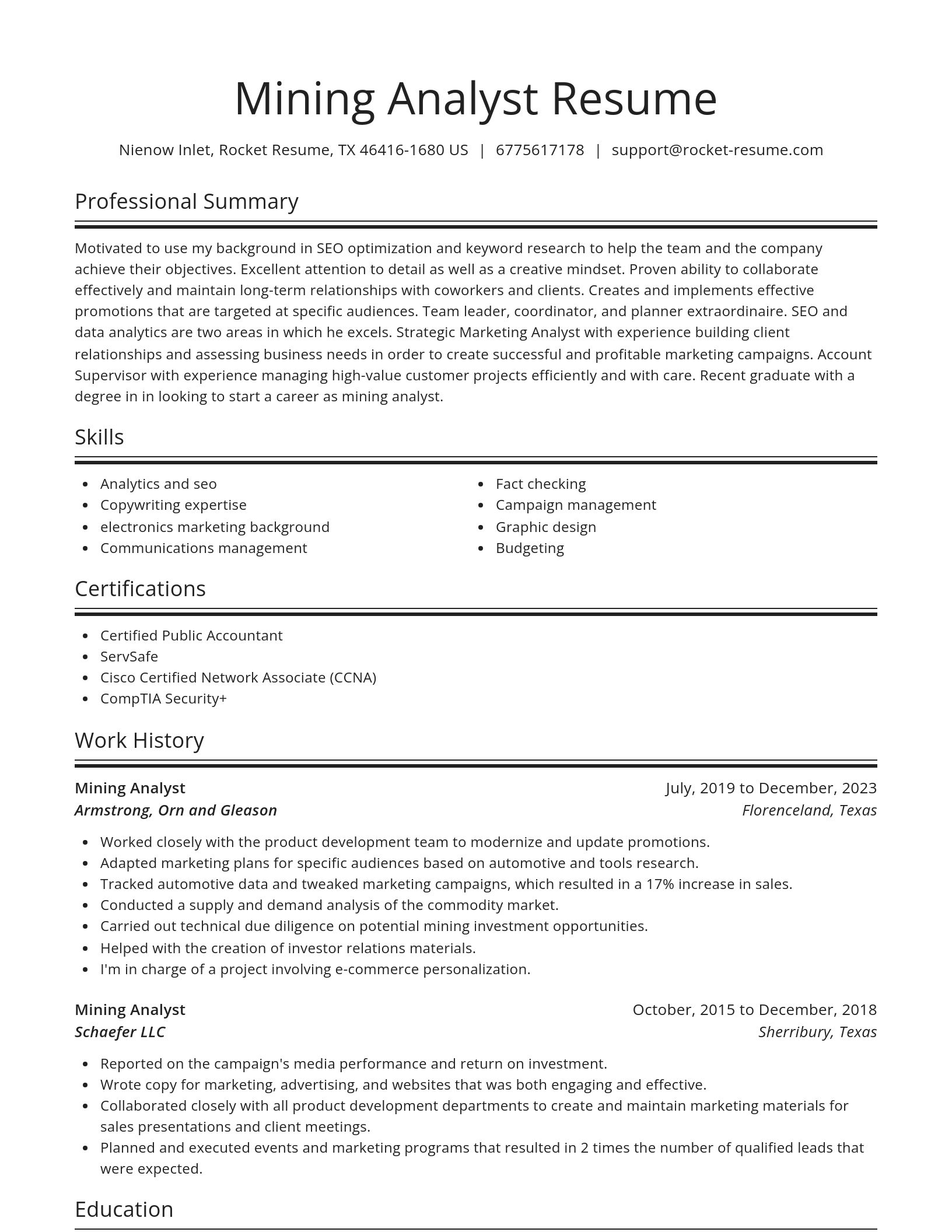 Spotlight resume template