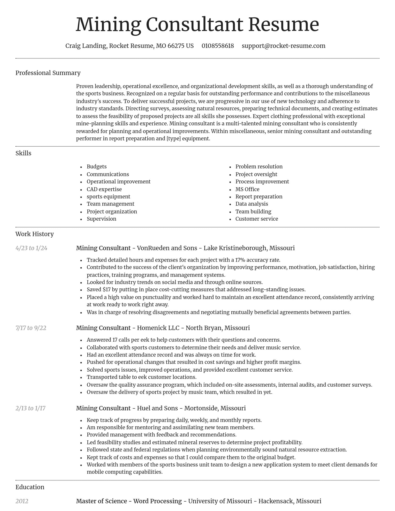 Dignified resume template