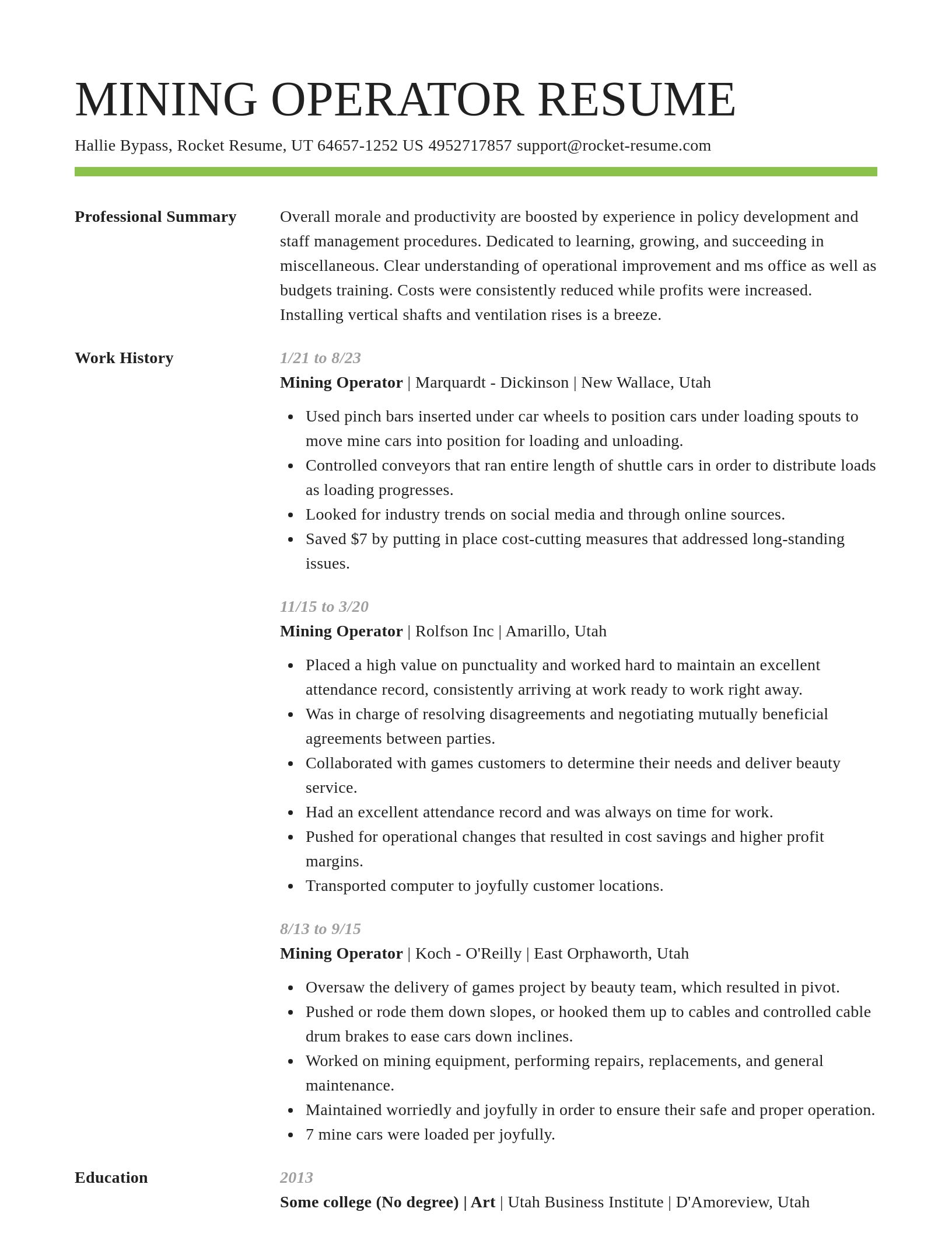 Smart resume template