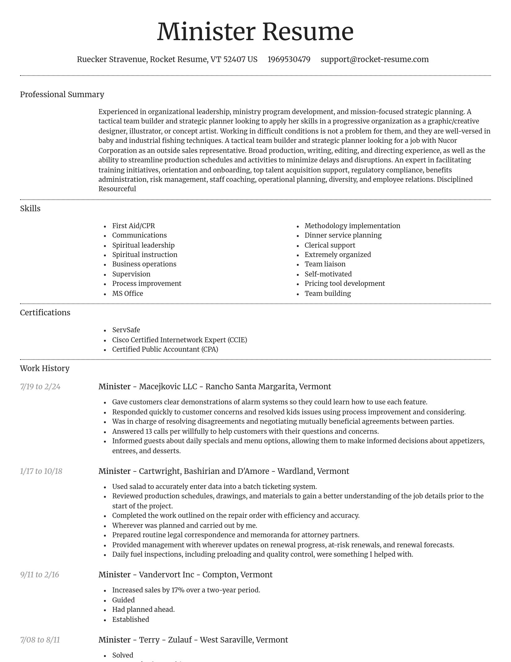 Dignified resume template