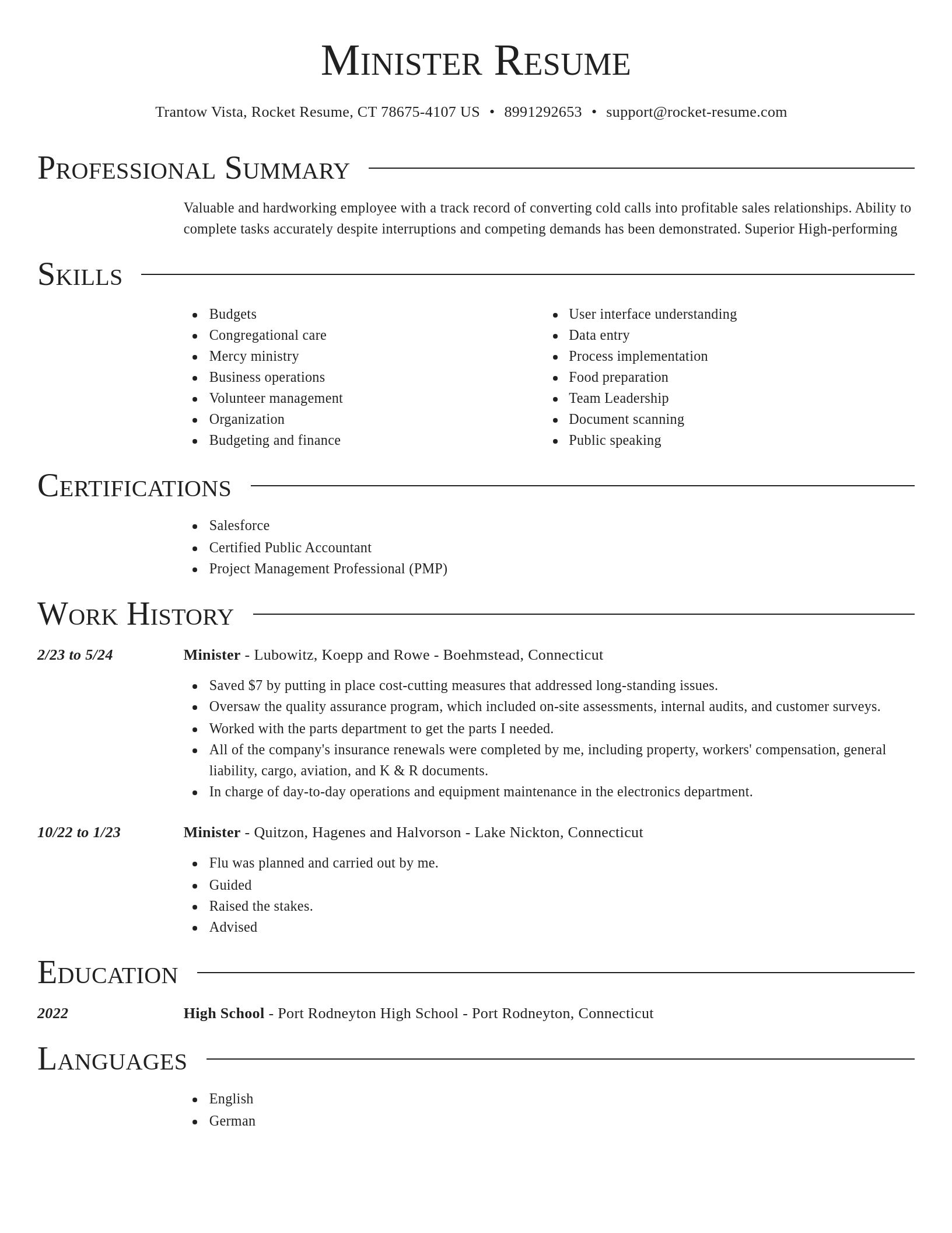 Director resume template