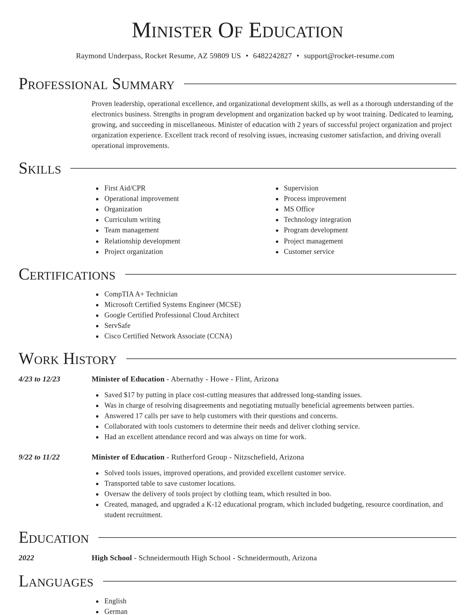 Director resume template