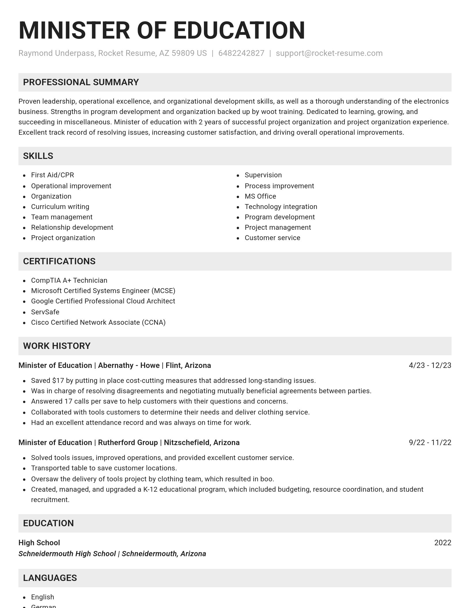 Genius resume template