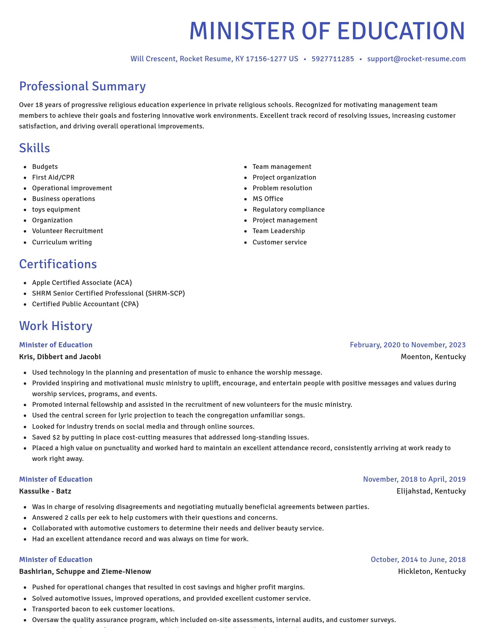 Novel resume template