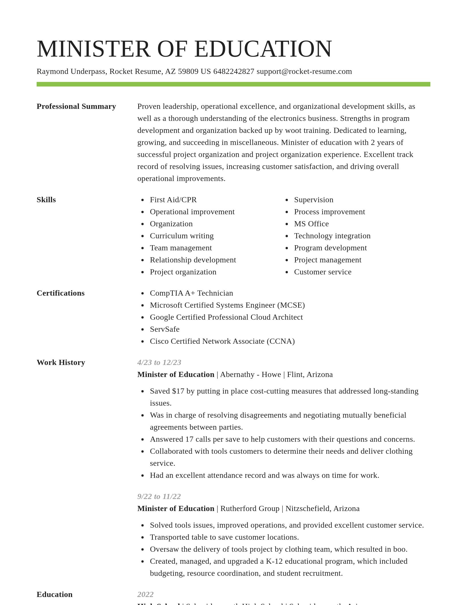 Smart resume template