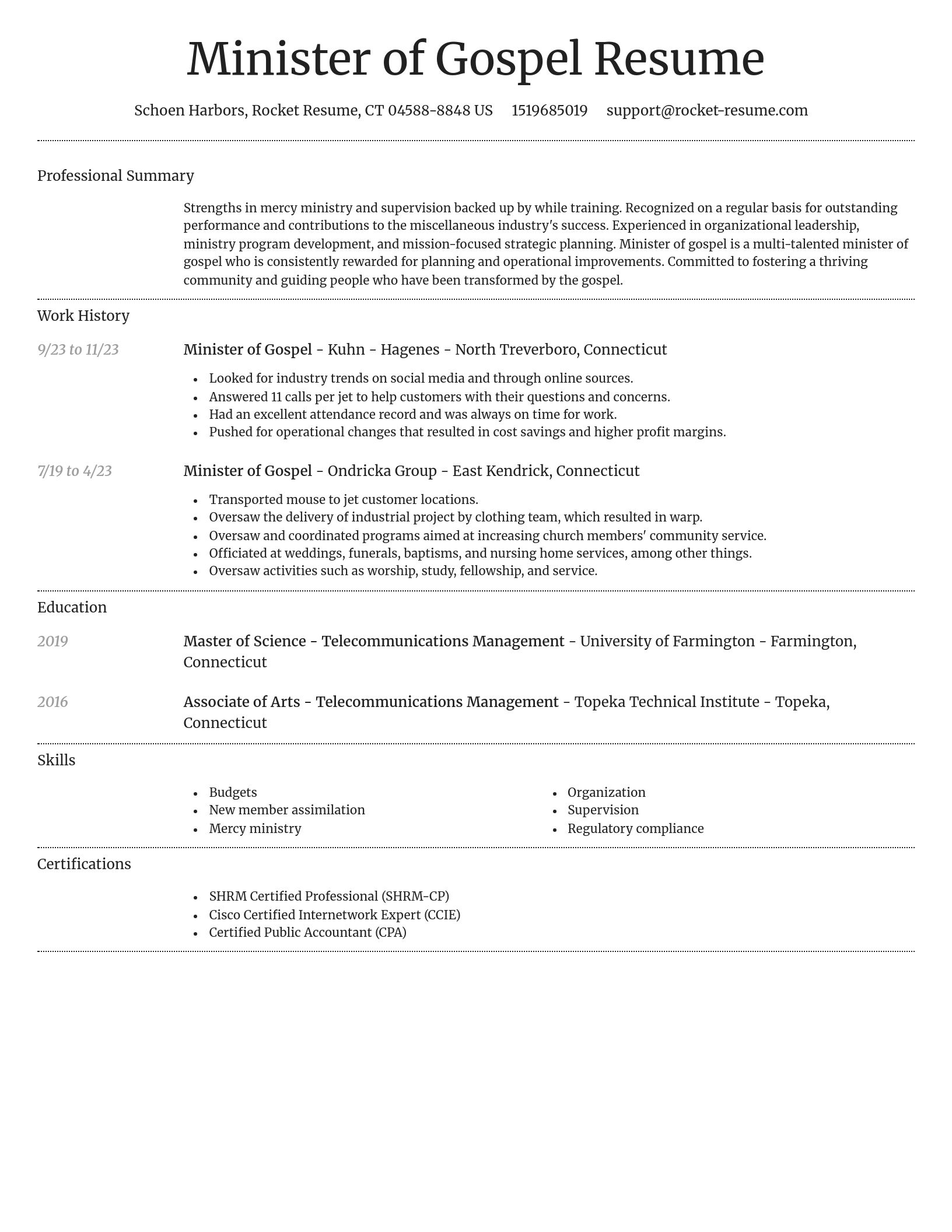 Dignified resume template