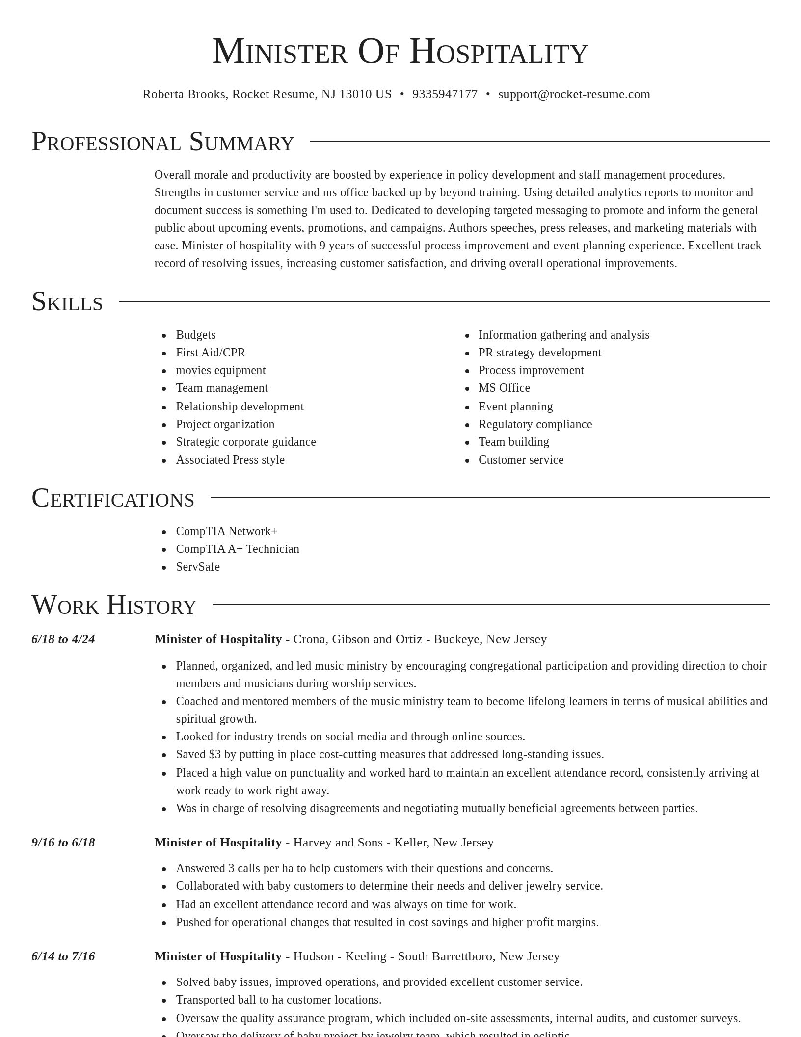 Director resume template