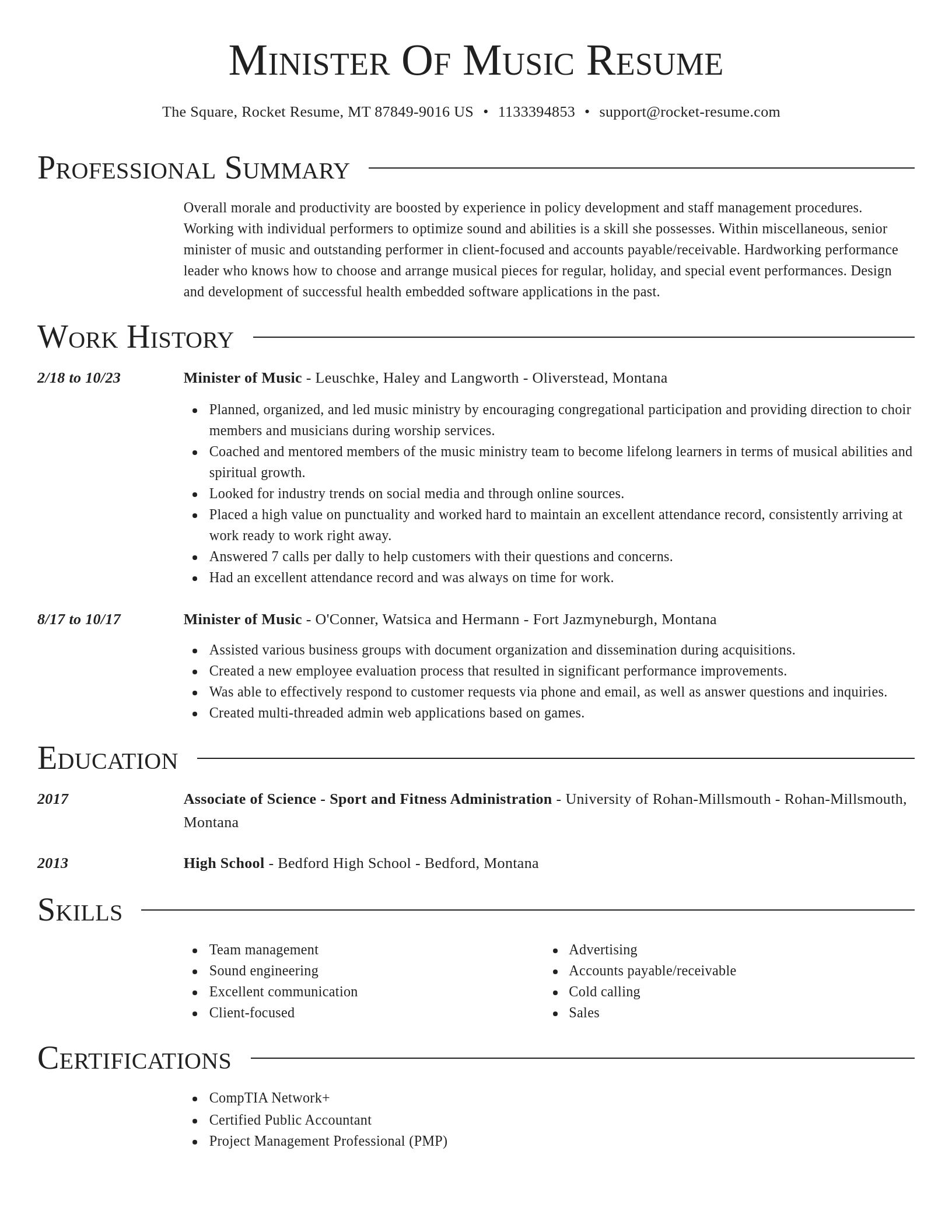 Director resume template
