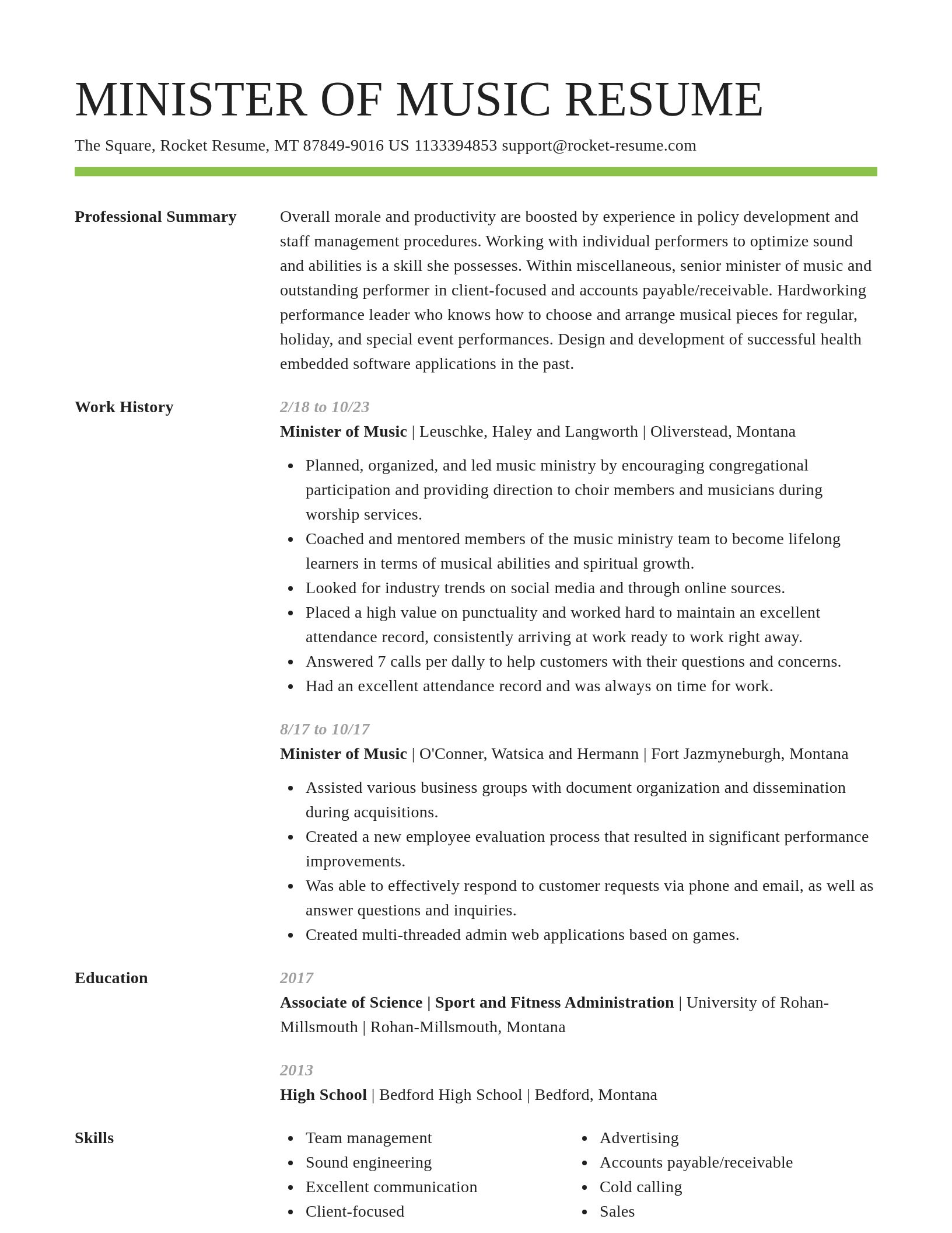 Smart resume template