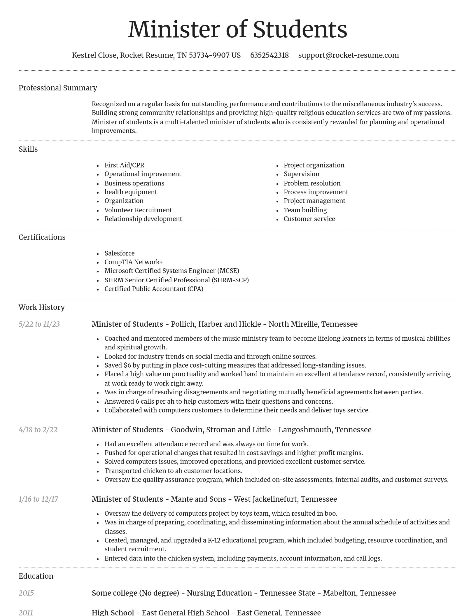Dignified resume template