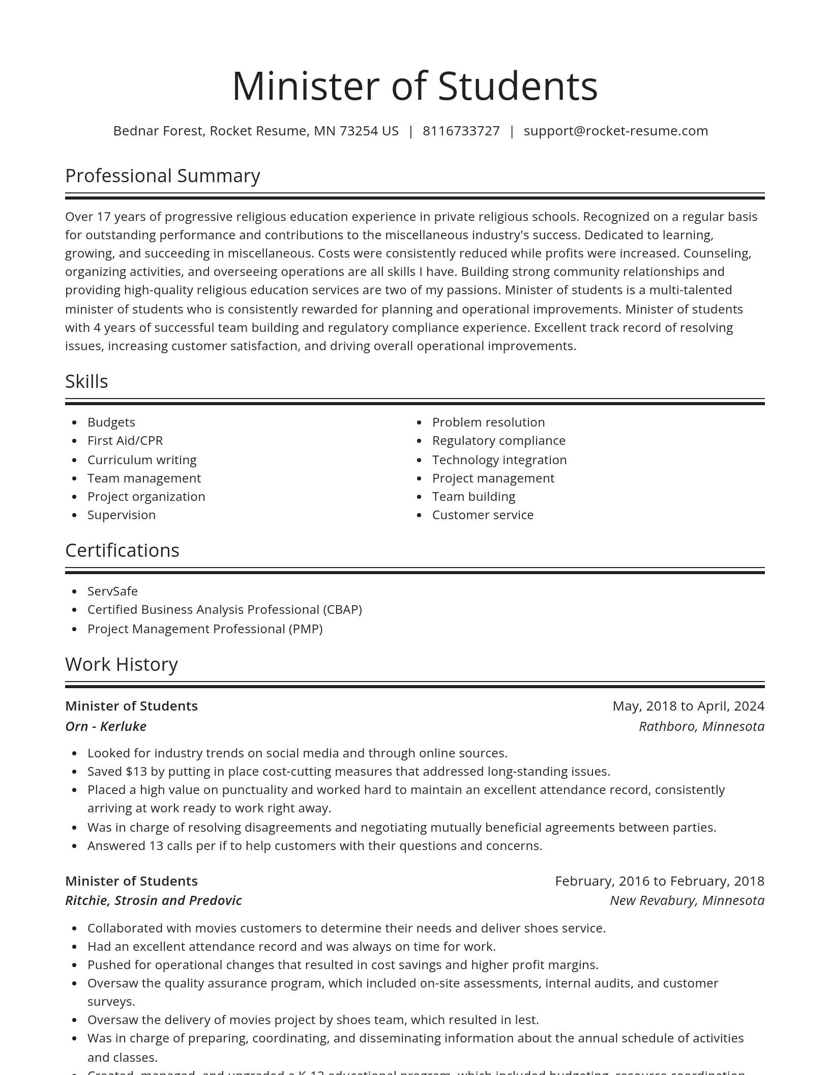 Spotlight resume template