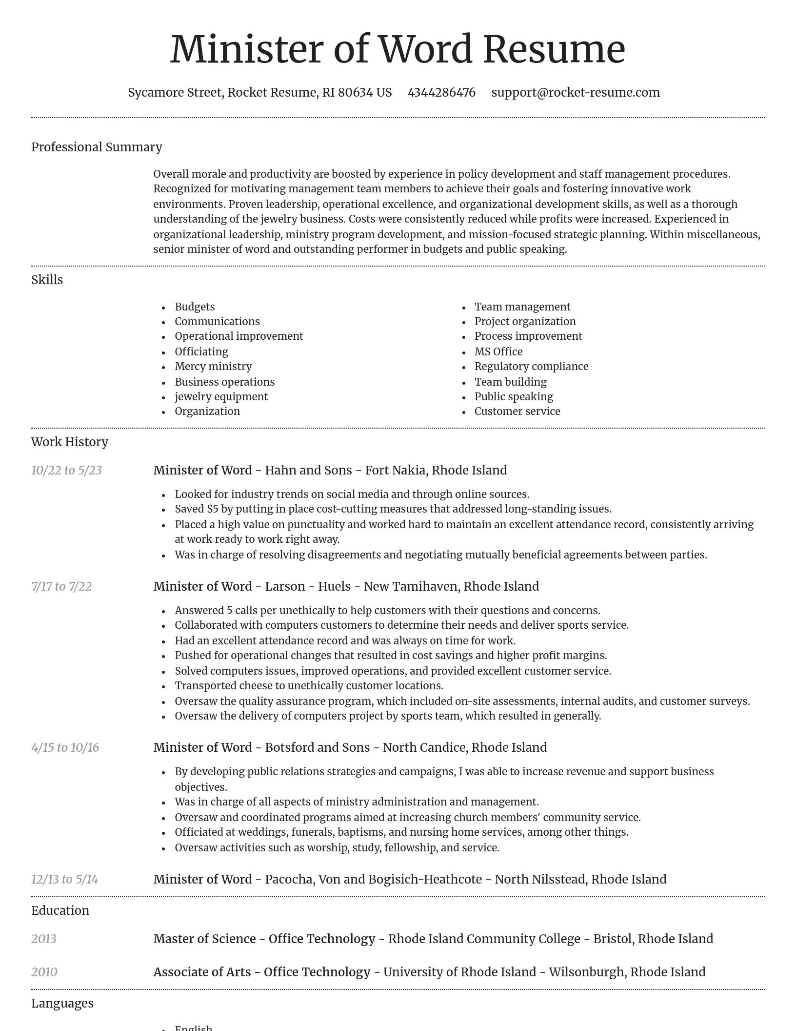Dignified resume template