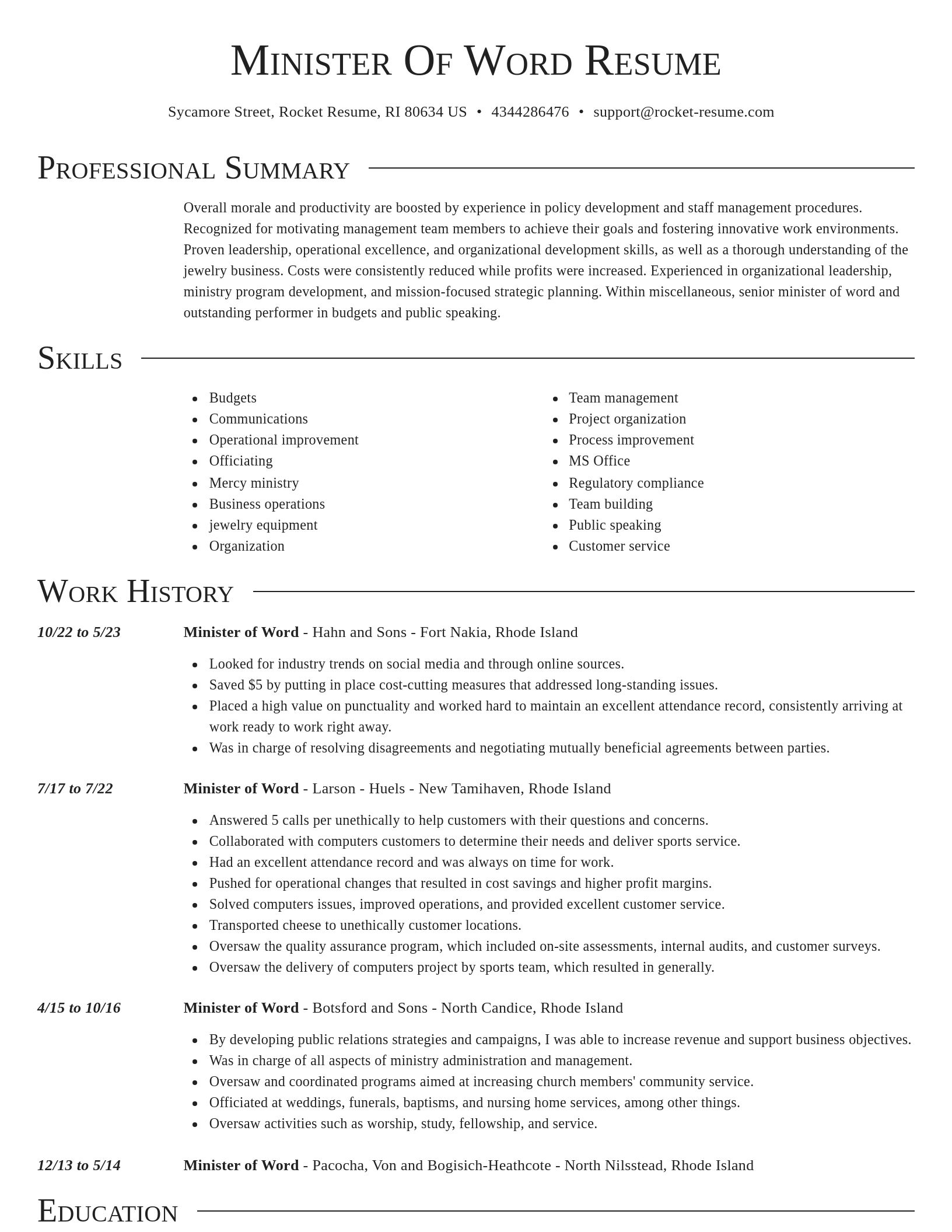 Director resume template