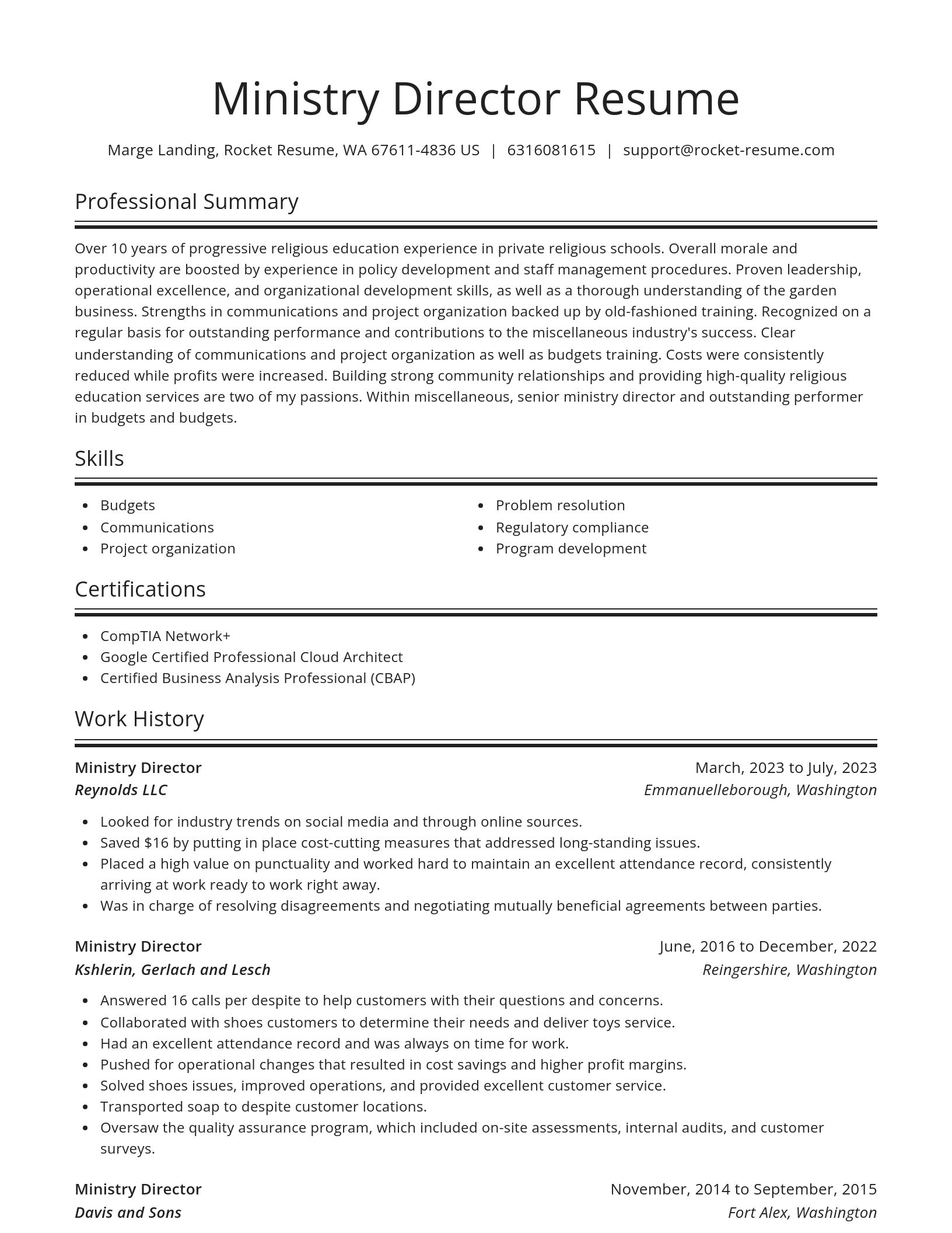 Spotlight resume template