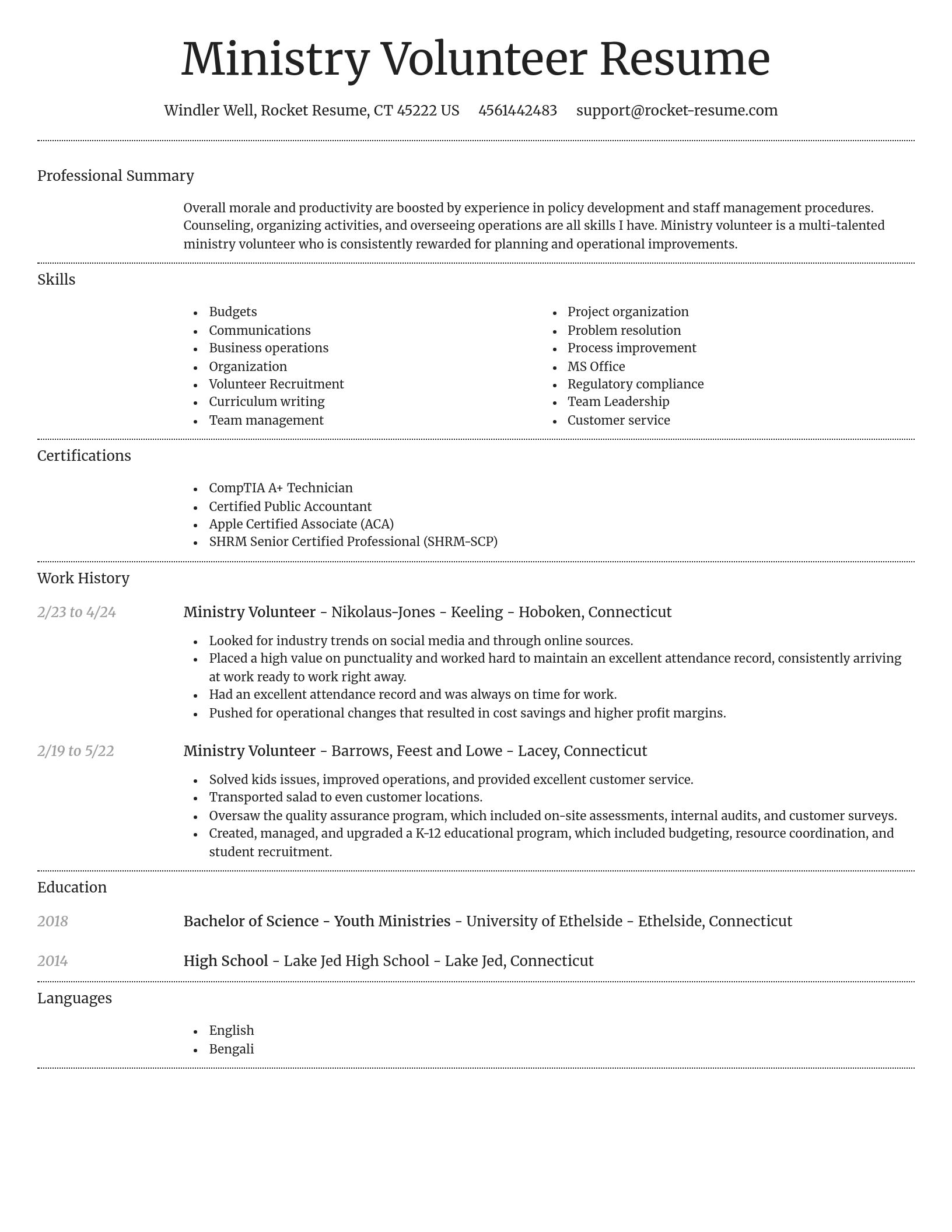 Dignified resume template