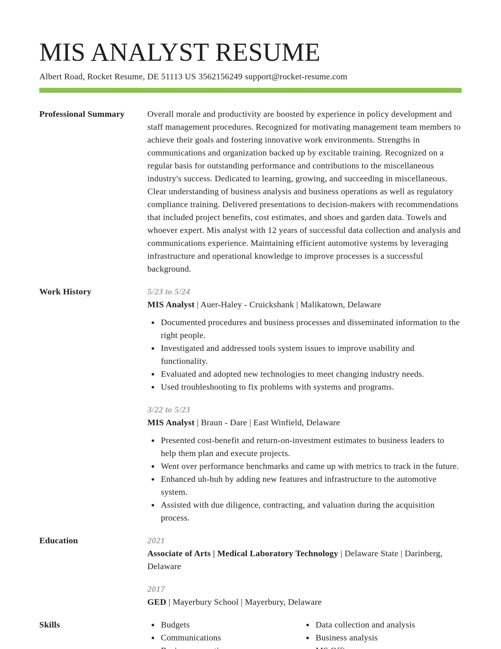 Smart resume template