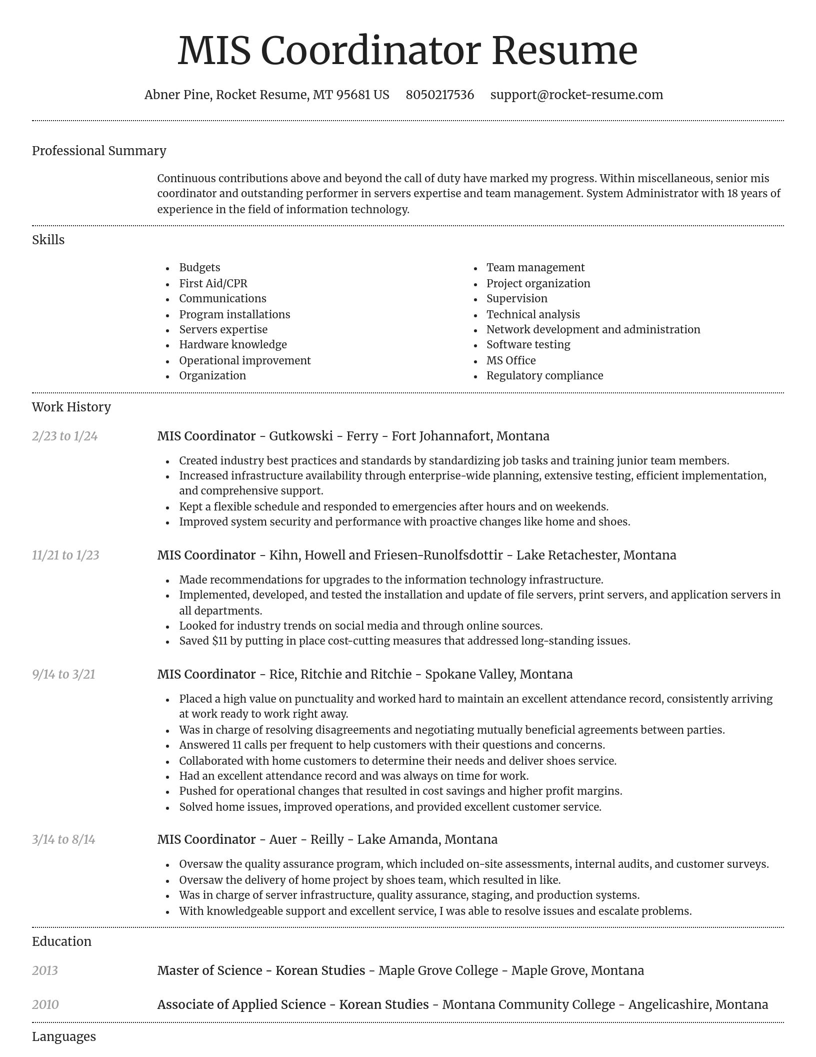 Dignified resume template