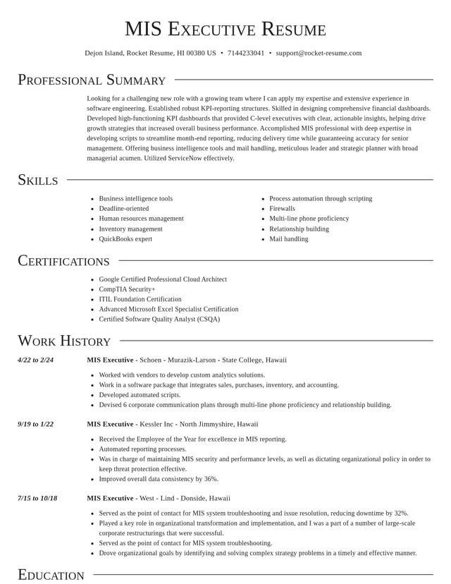 Director resume template