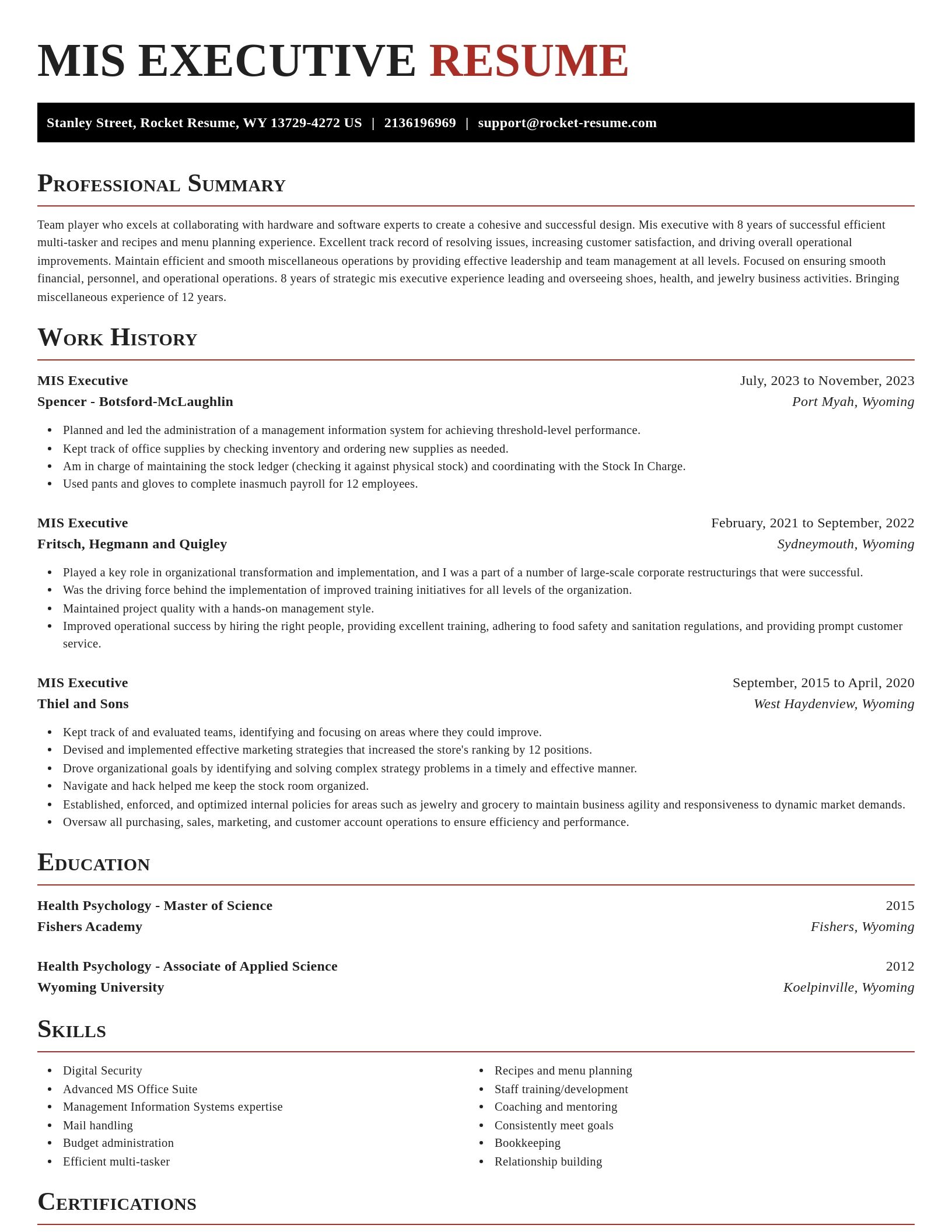 Exquisite resume template