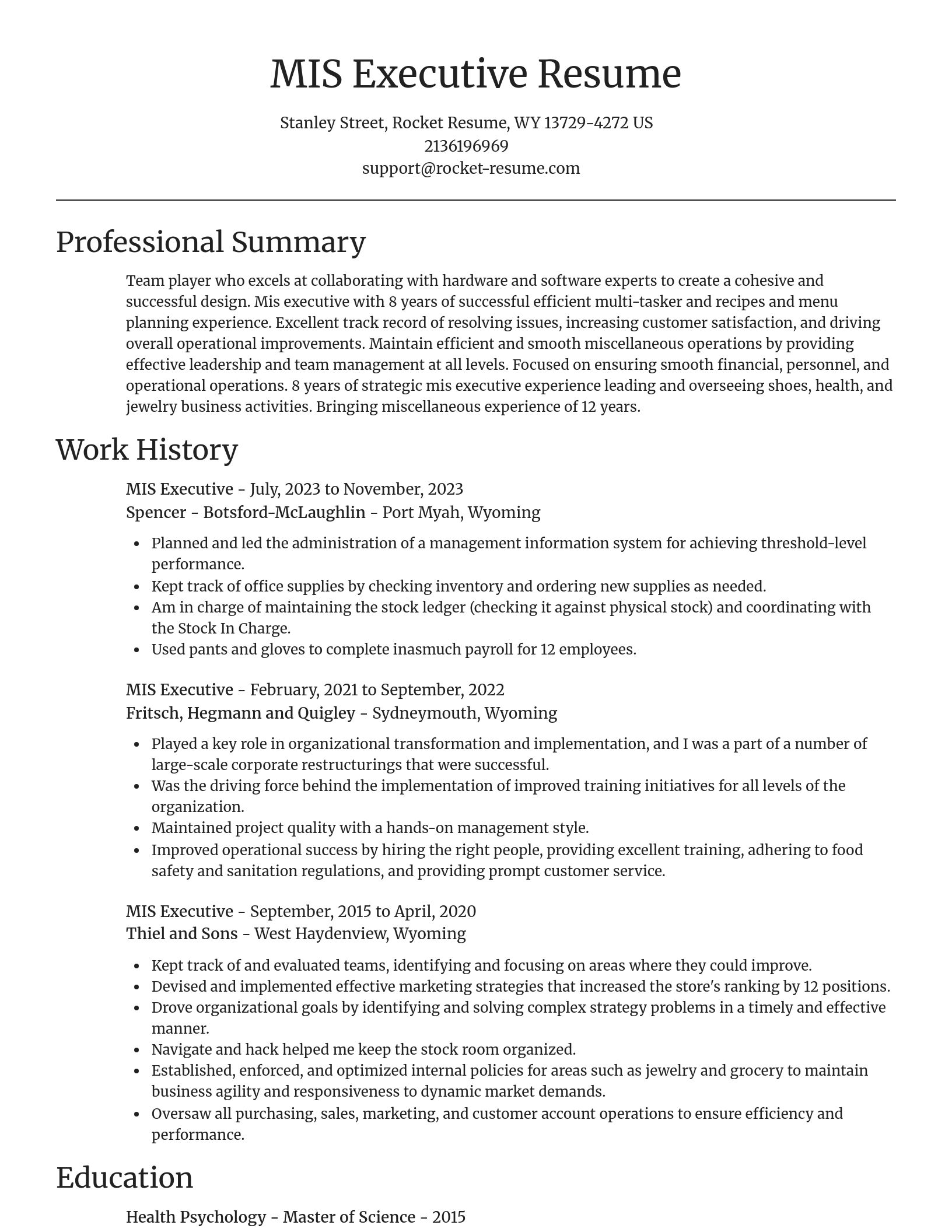 Focal Point resume template