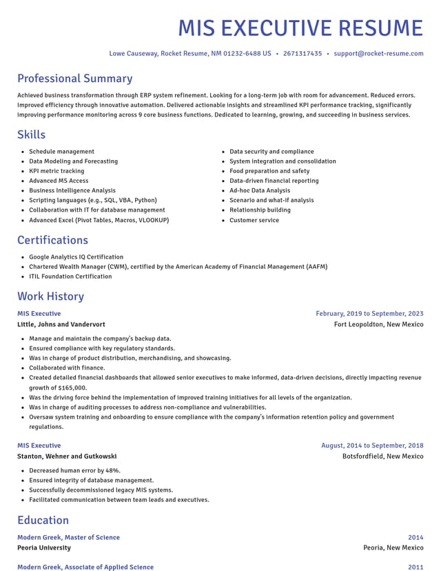 Novel resume template