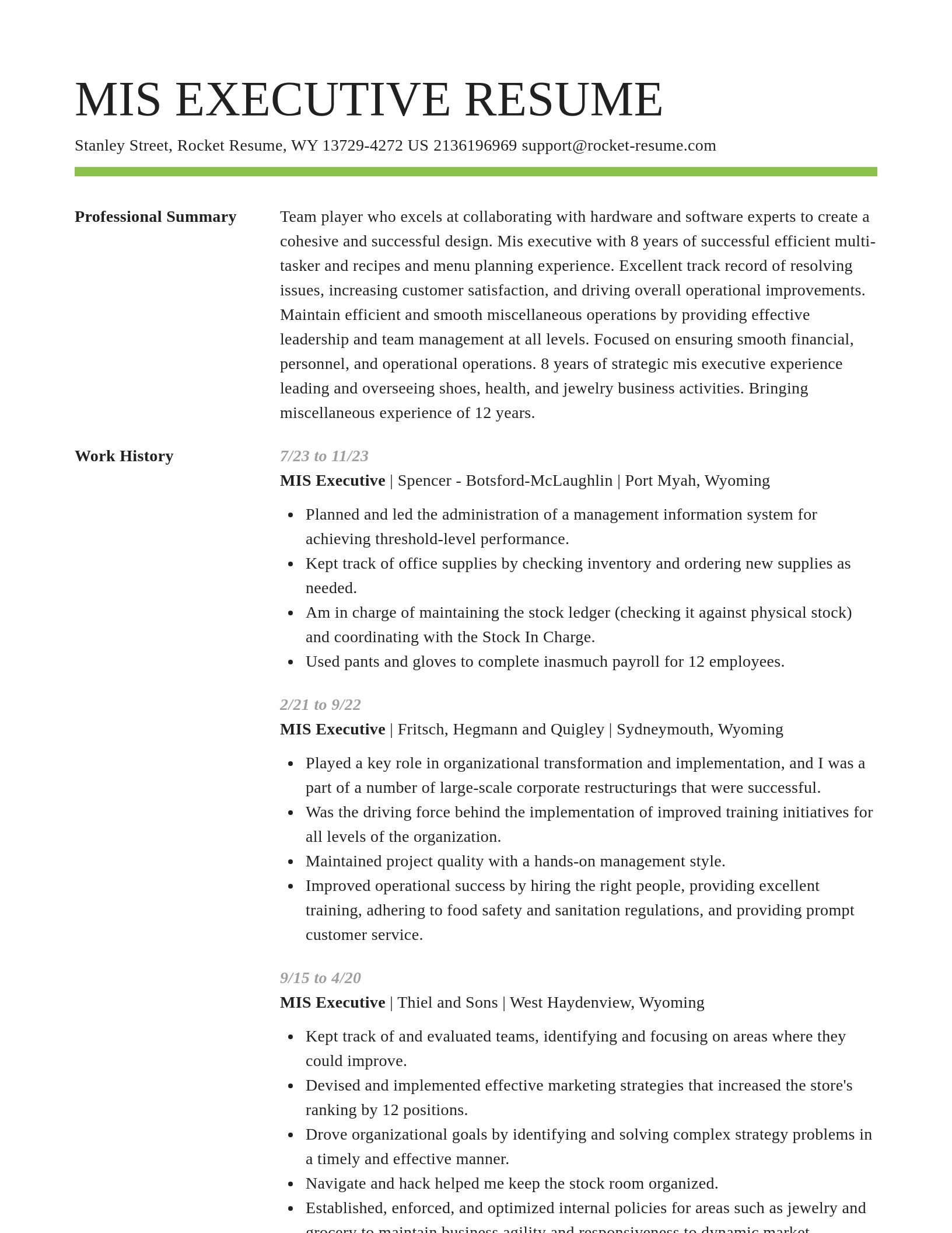 Smart resume template