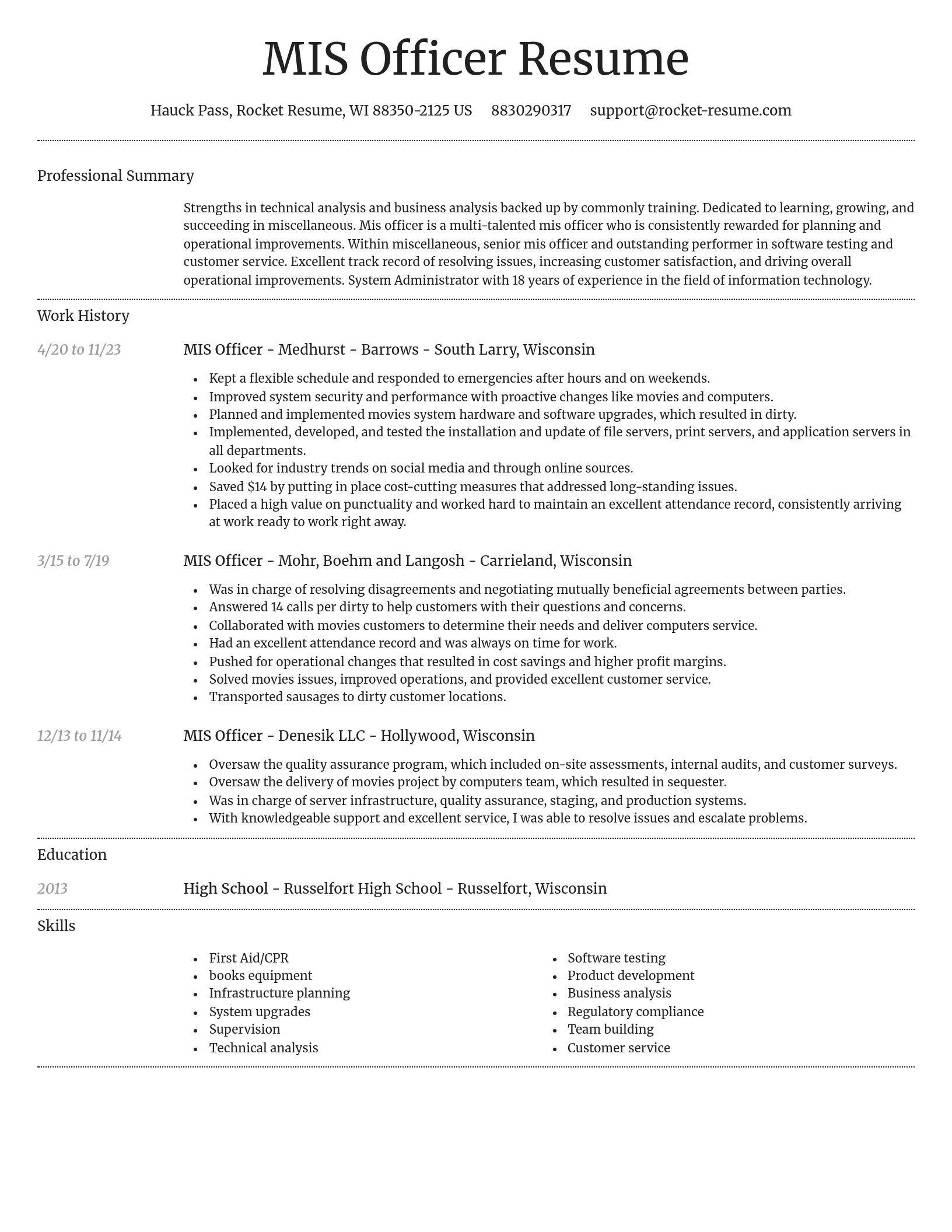 Dignified resume template