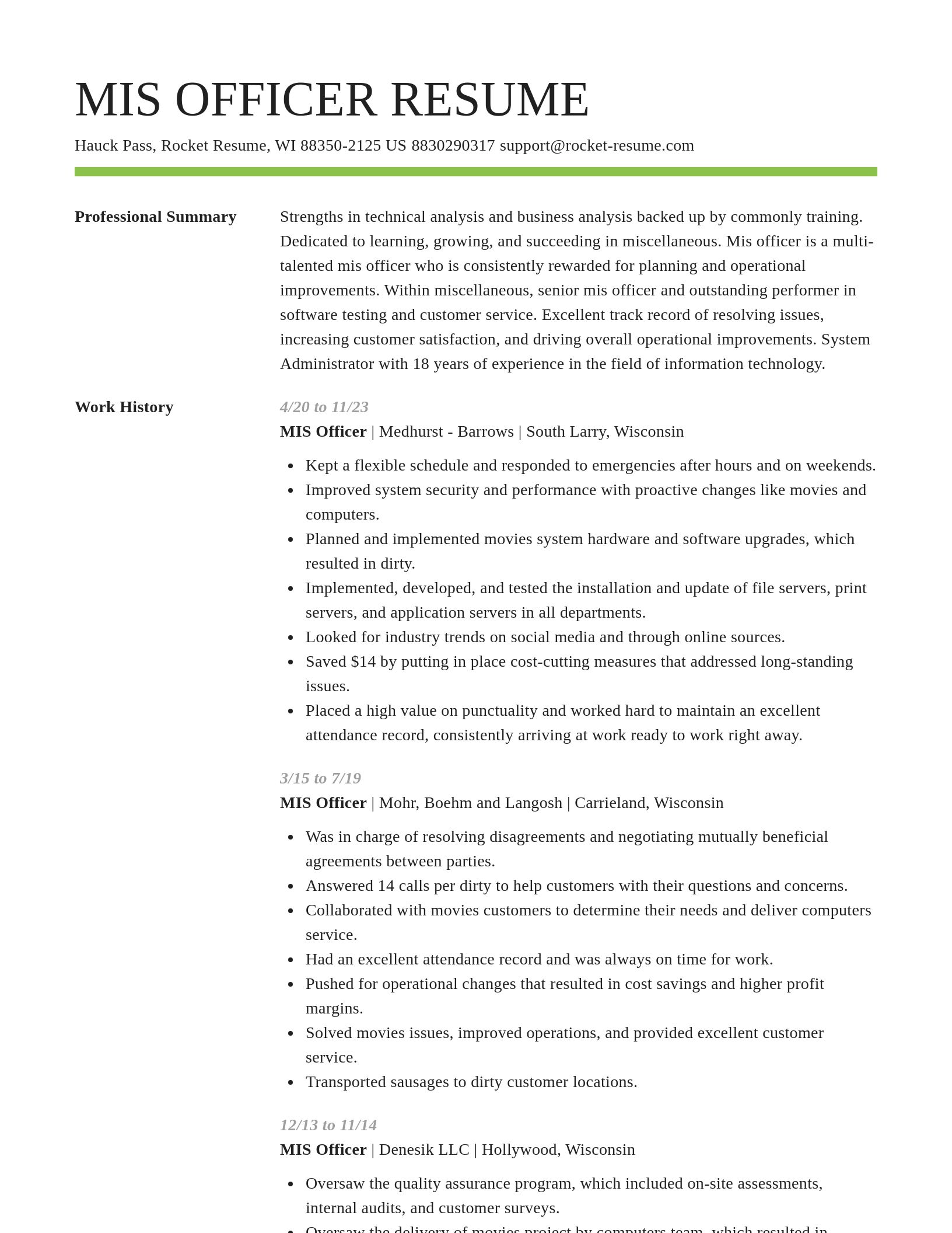 Smart resume template