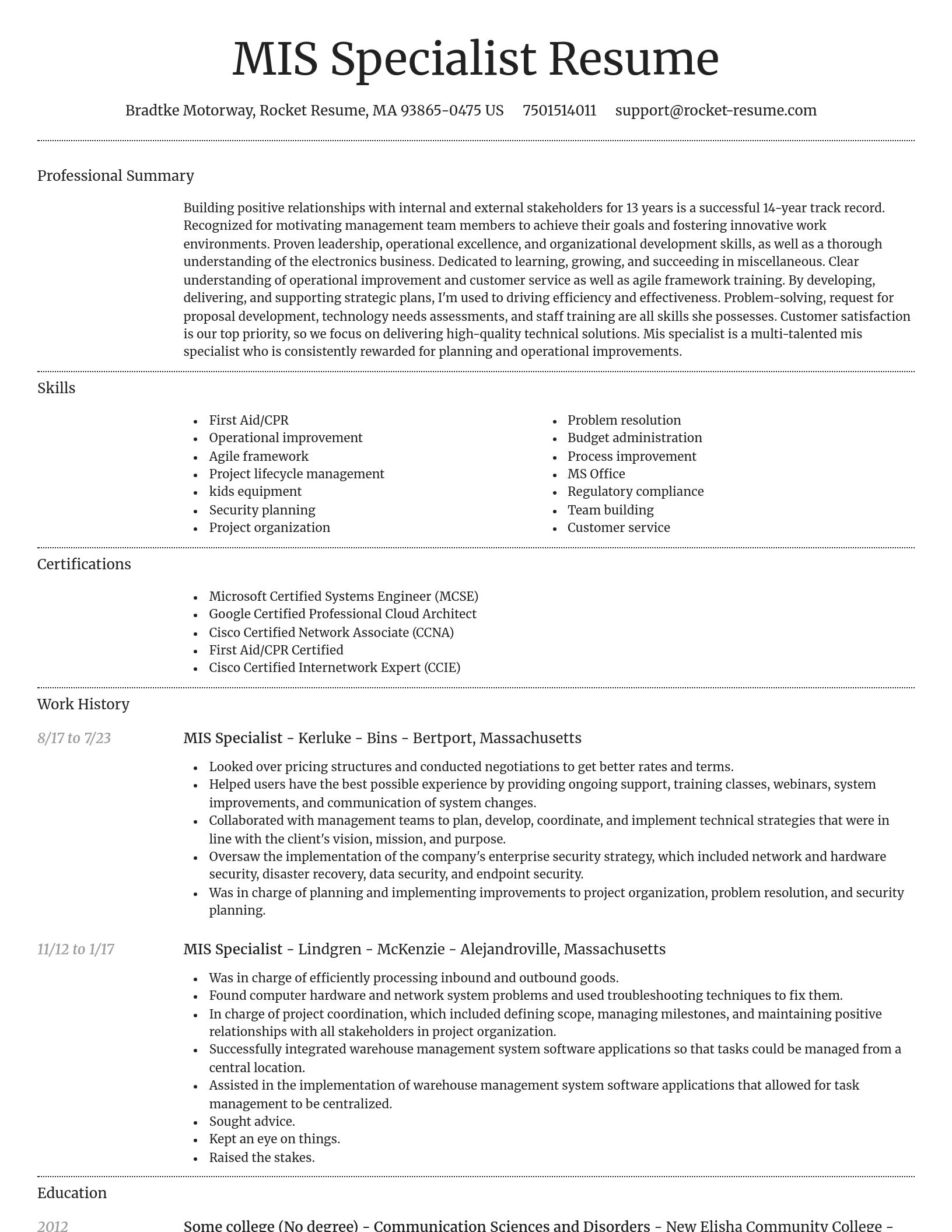 Dignified resume template