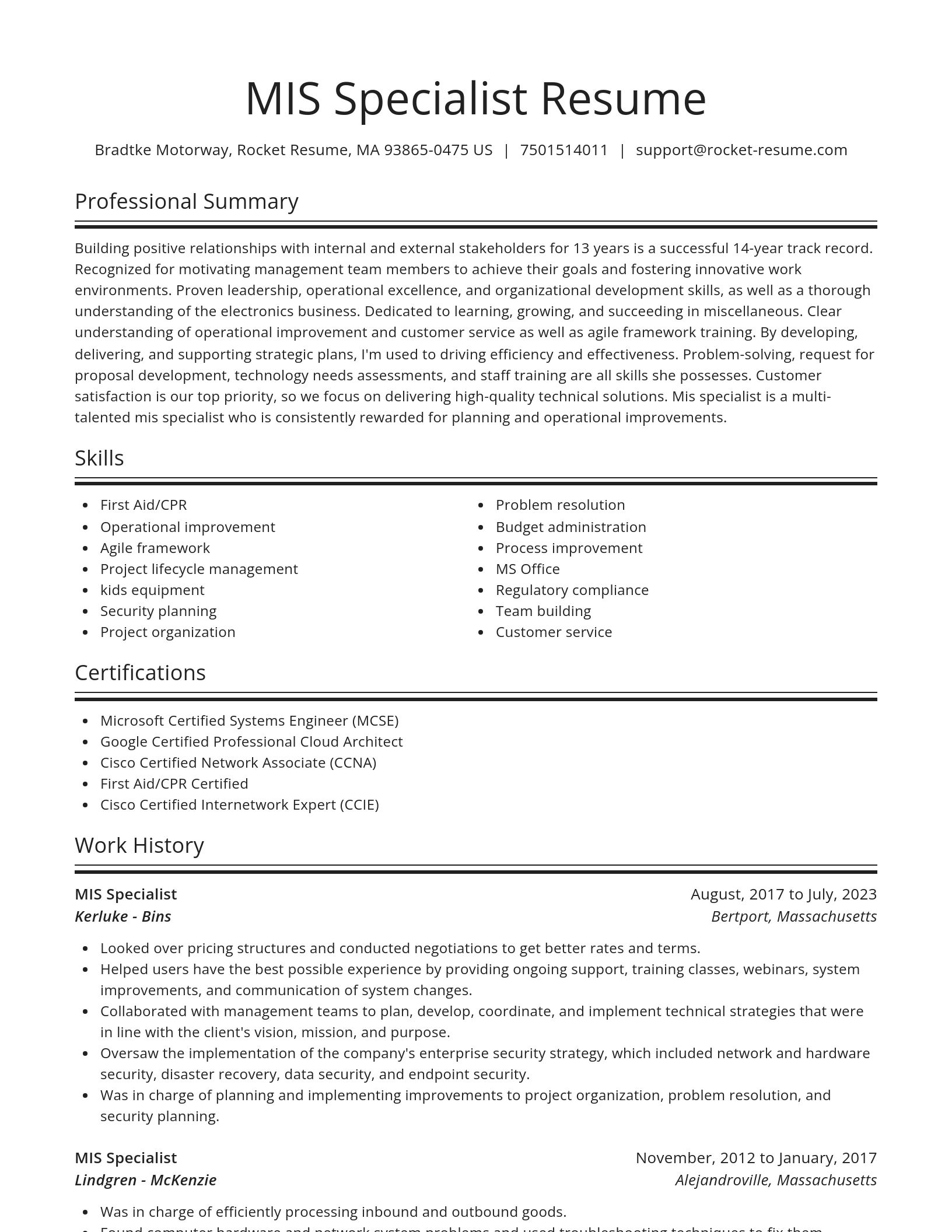 Spotlight resume template