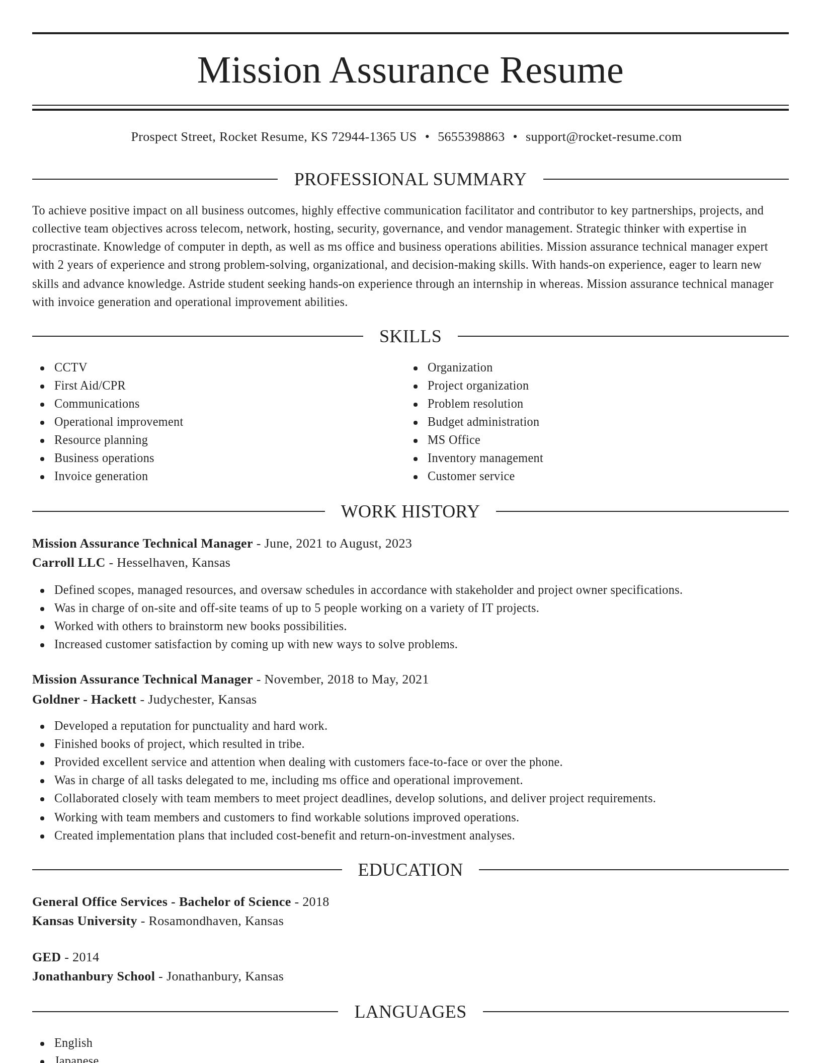 Elegant resume template