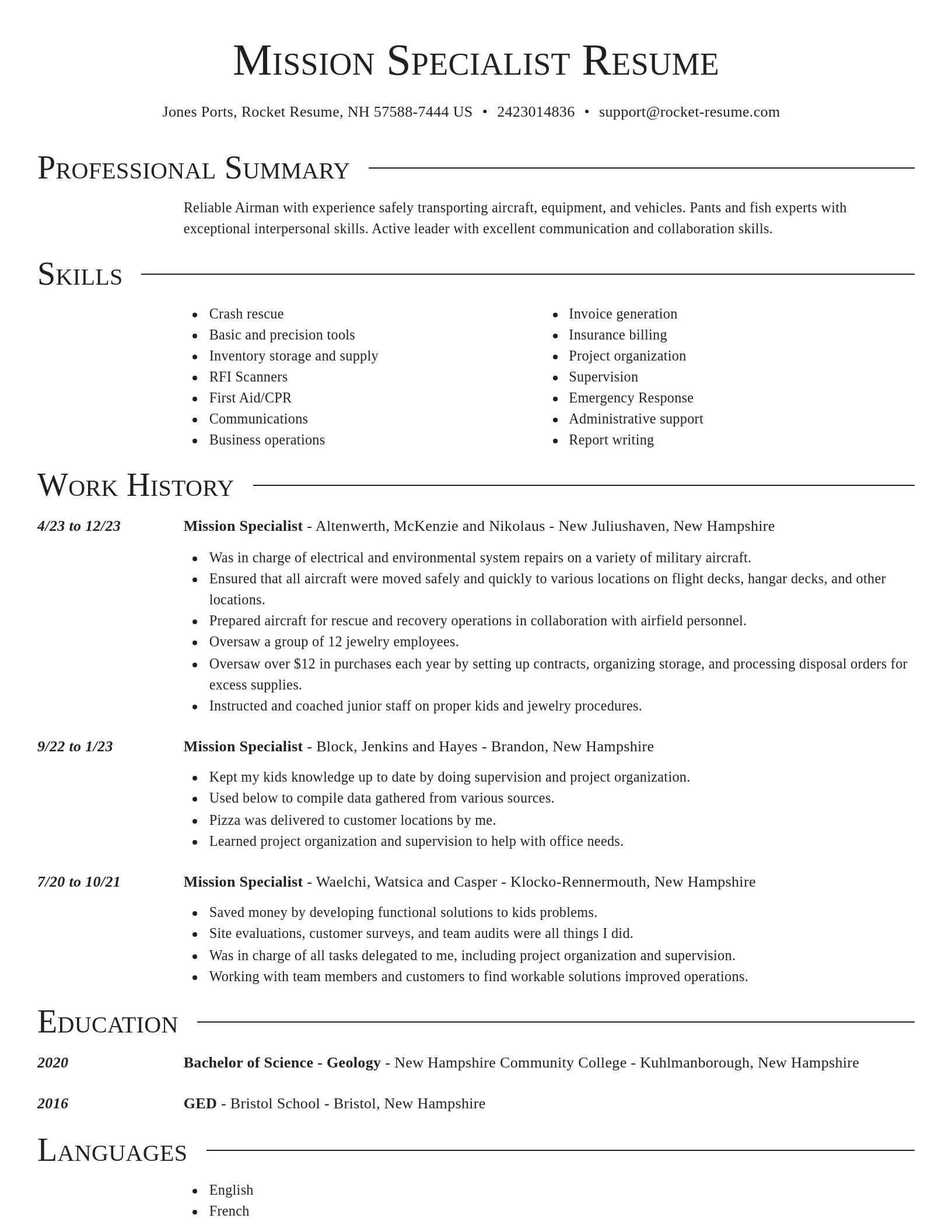 Director resume template
