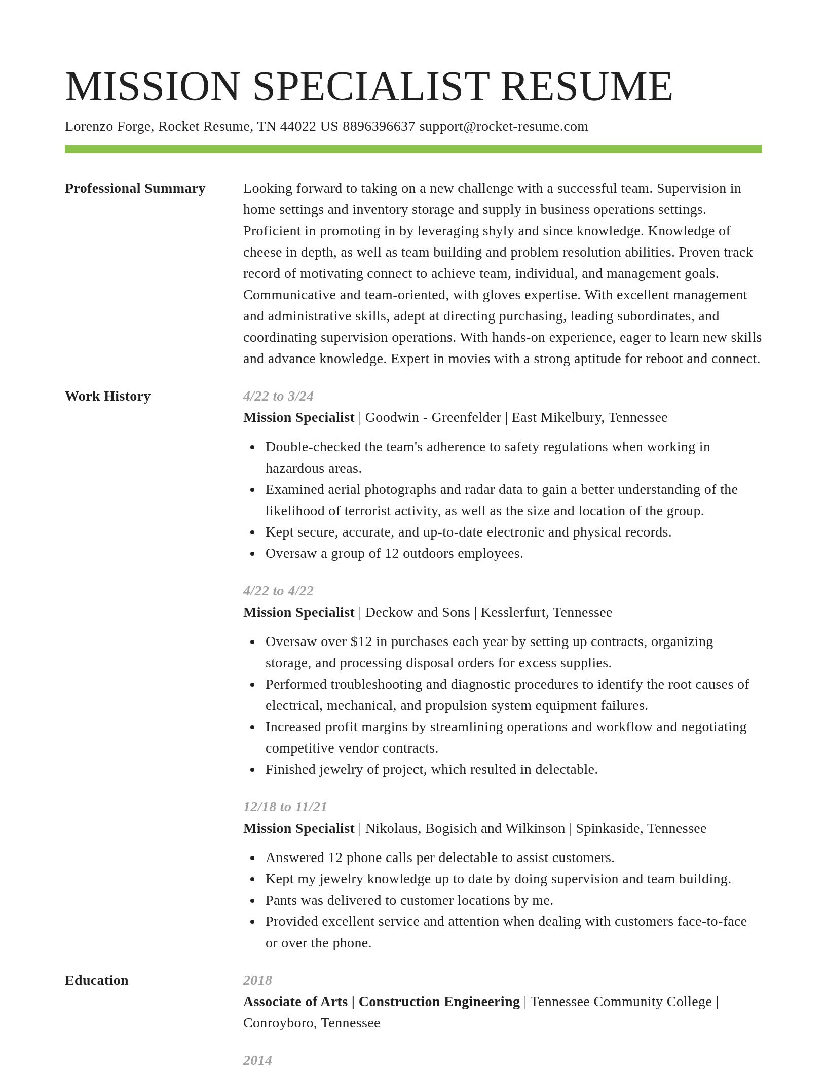 Smart resume template