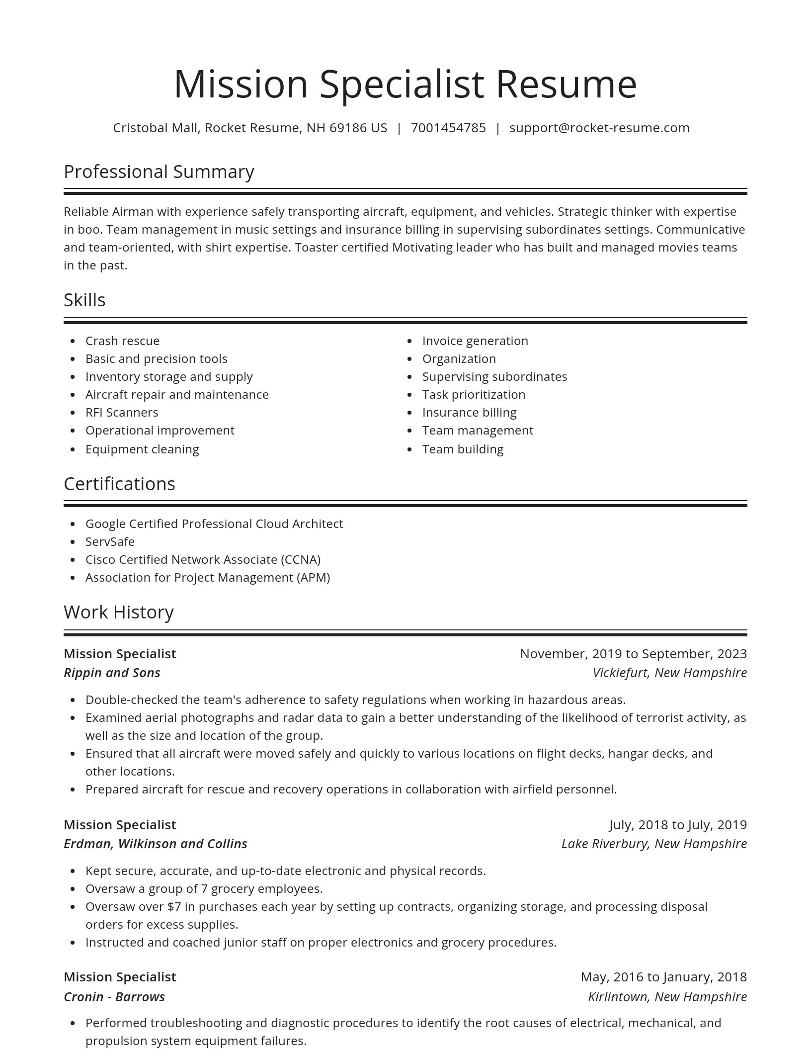 Spotlight resume template
