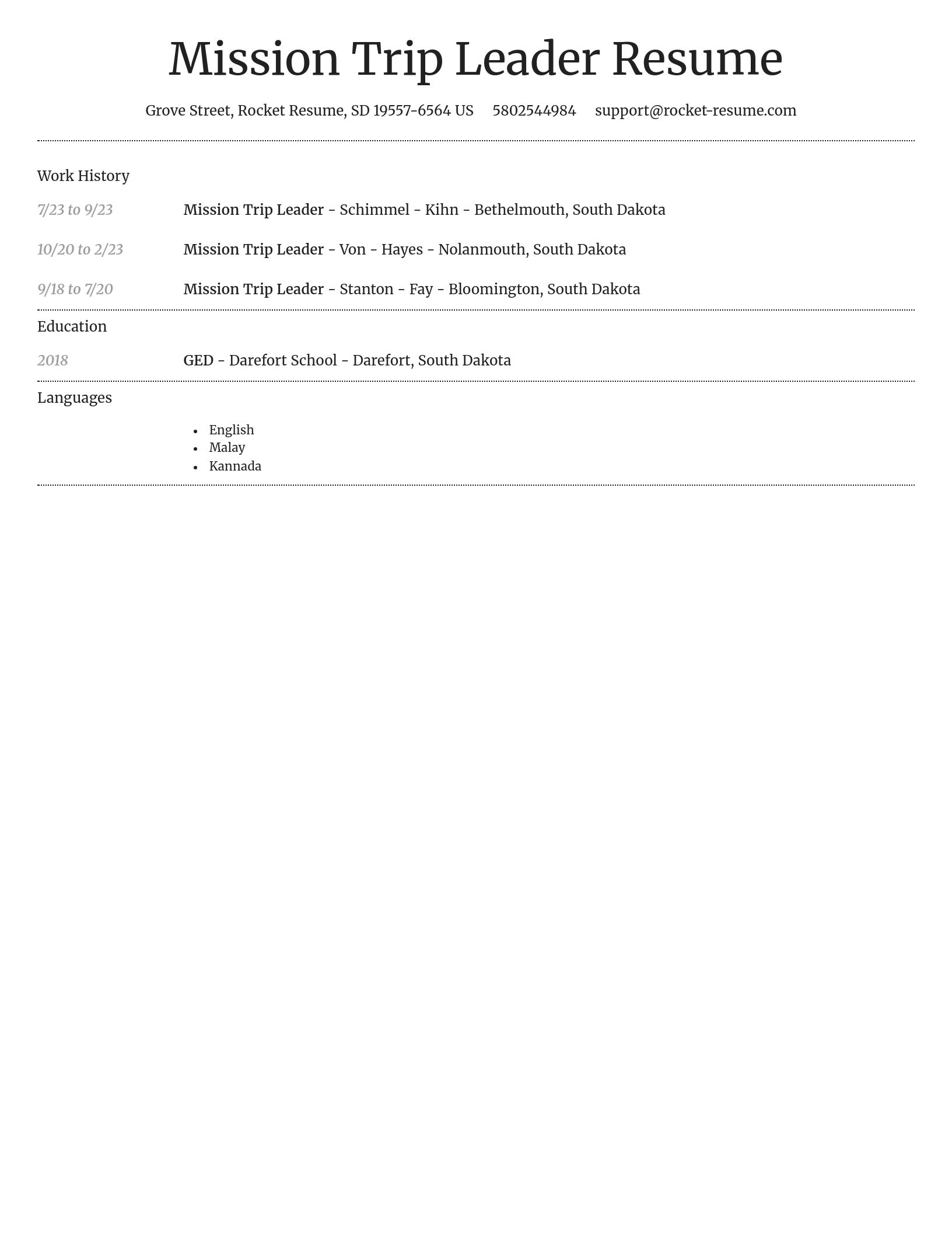Dignified resume template