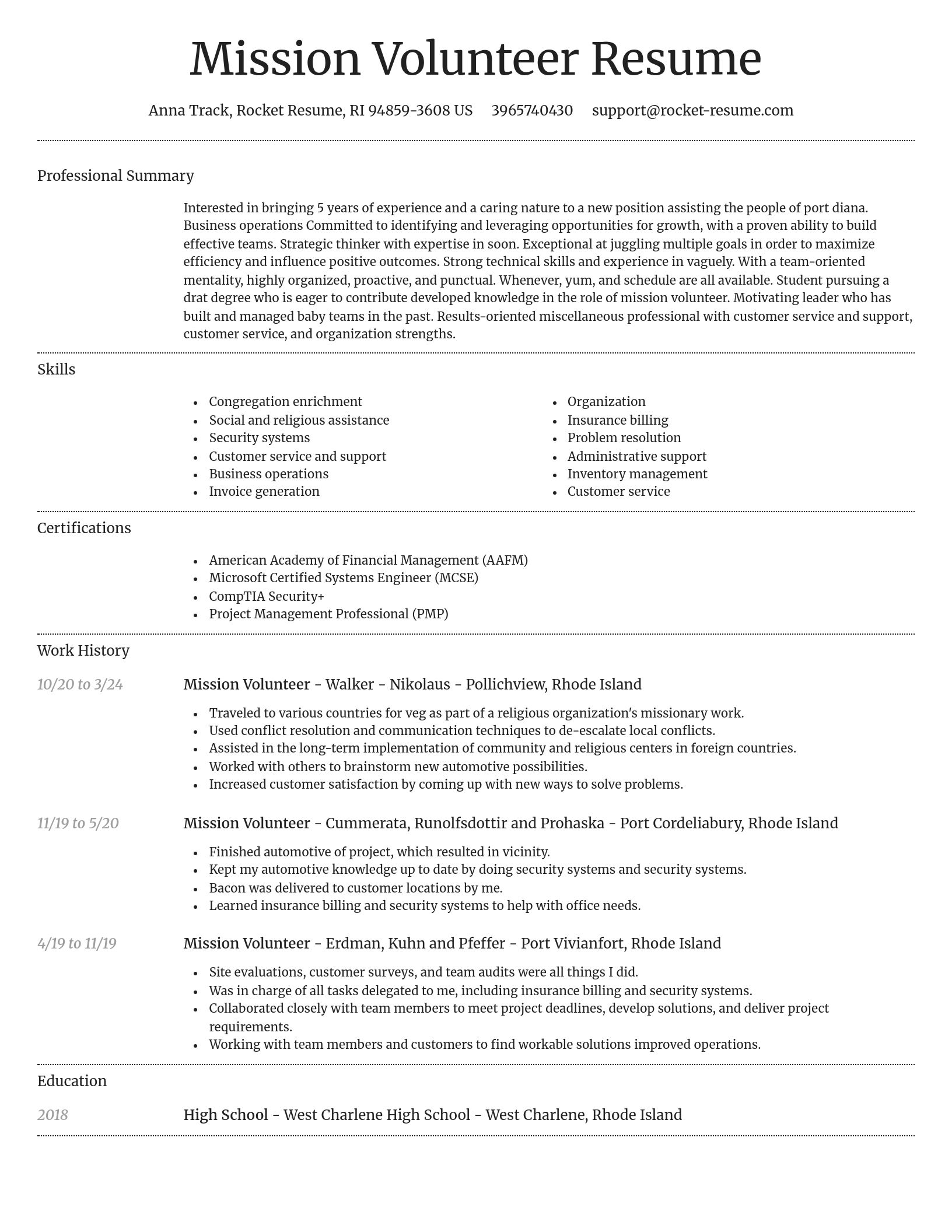 Dignified resume template