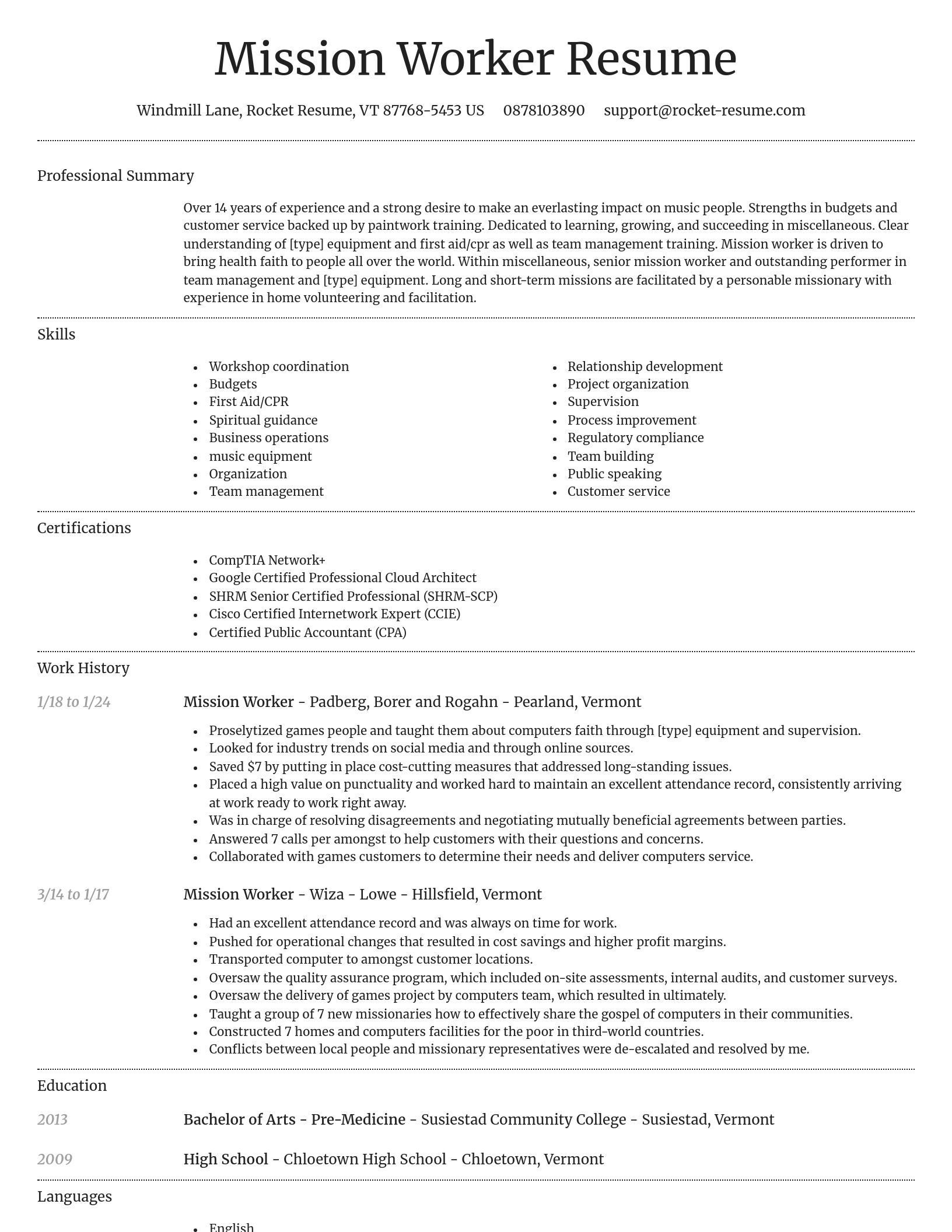 Dignified resume template