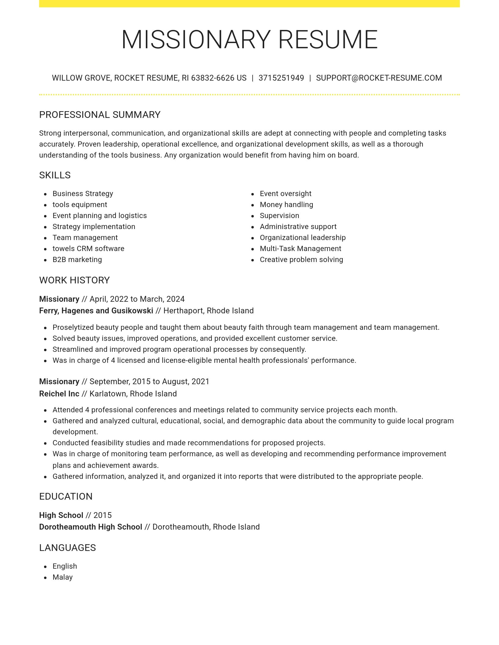 Grand resume template