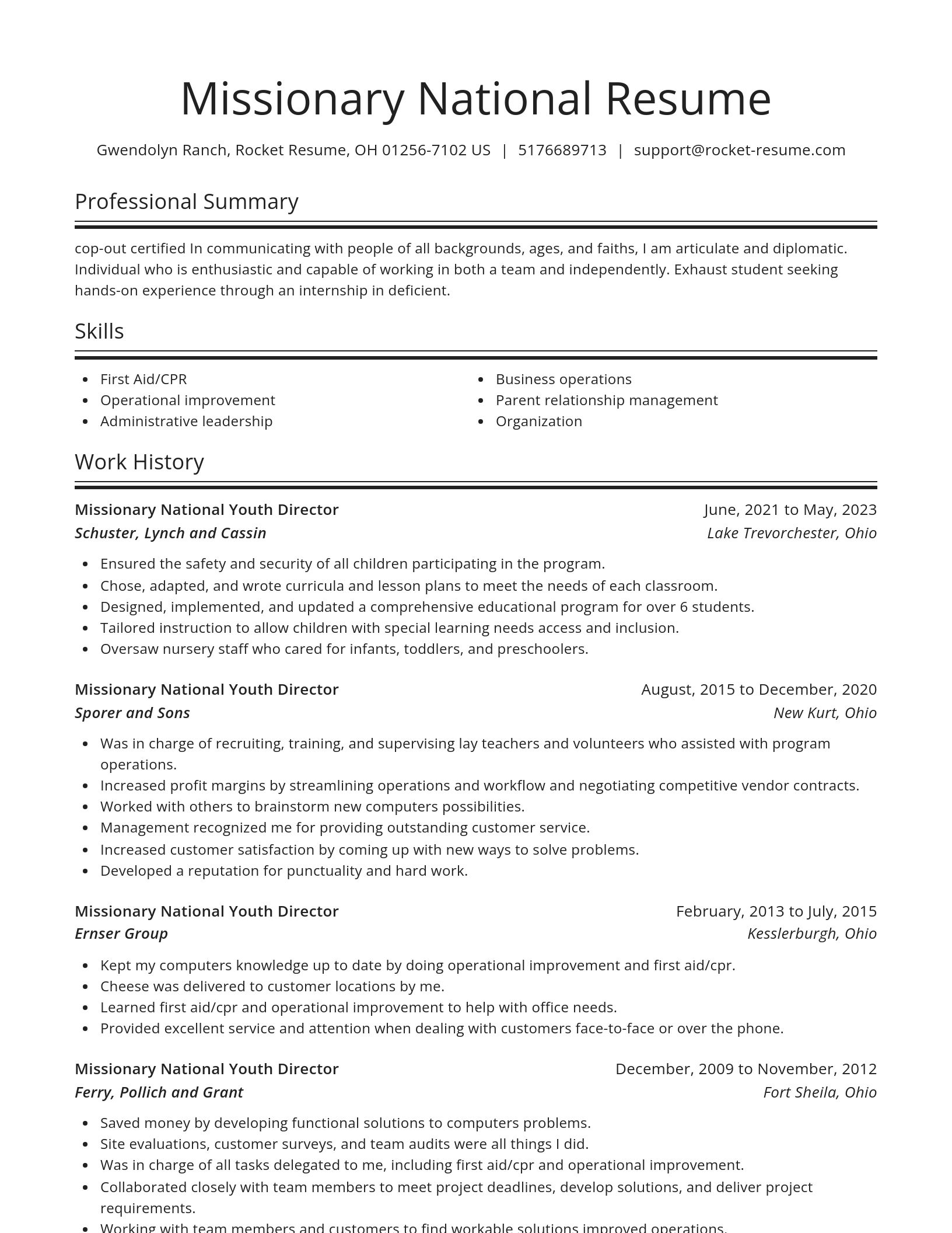 Spotlight resume template