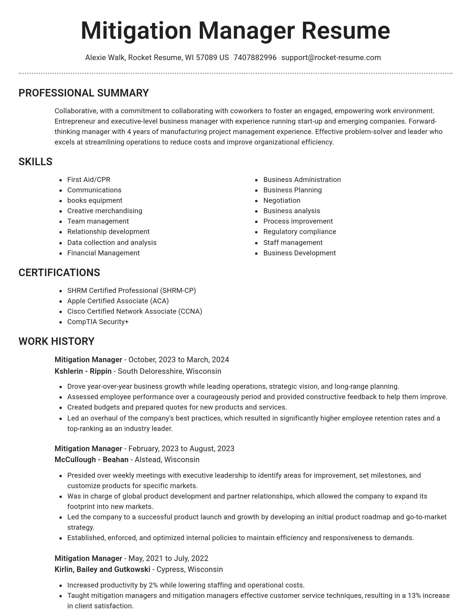 Brilliant resume template