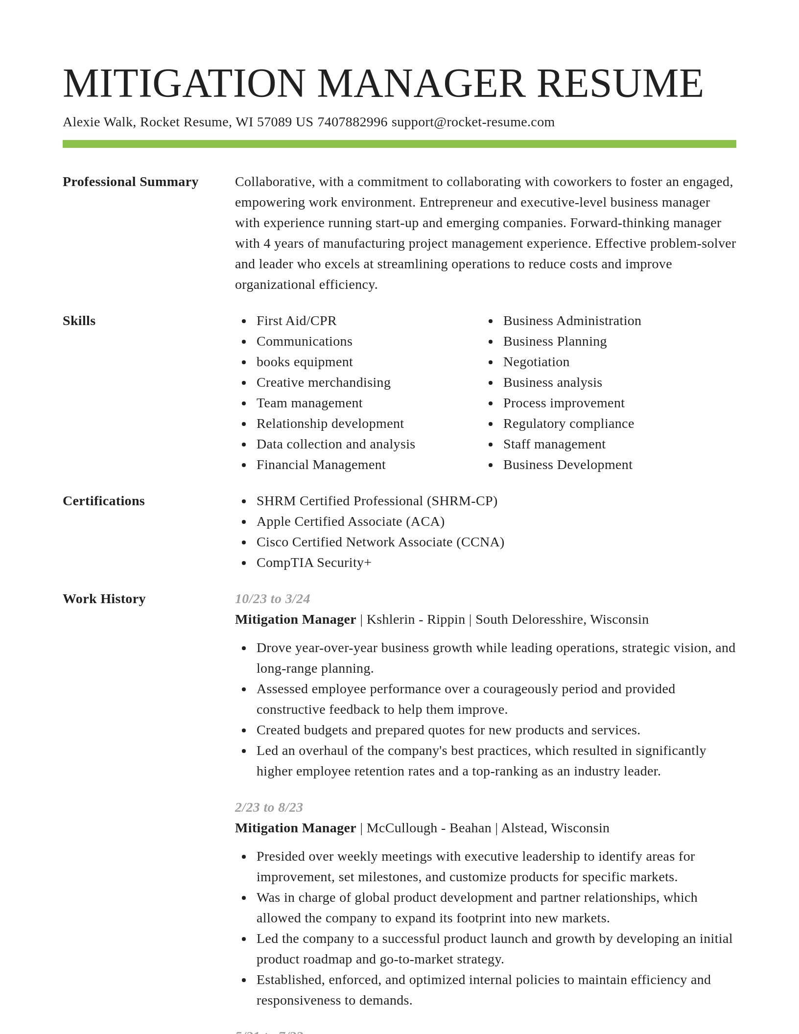 Smart resume template