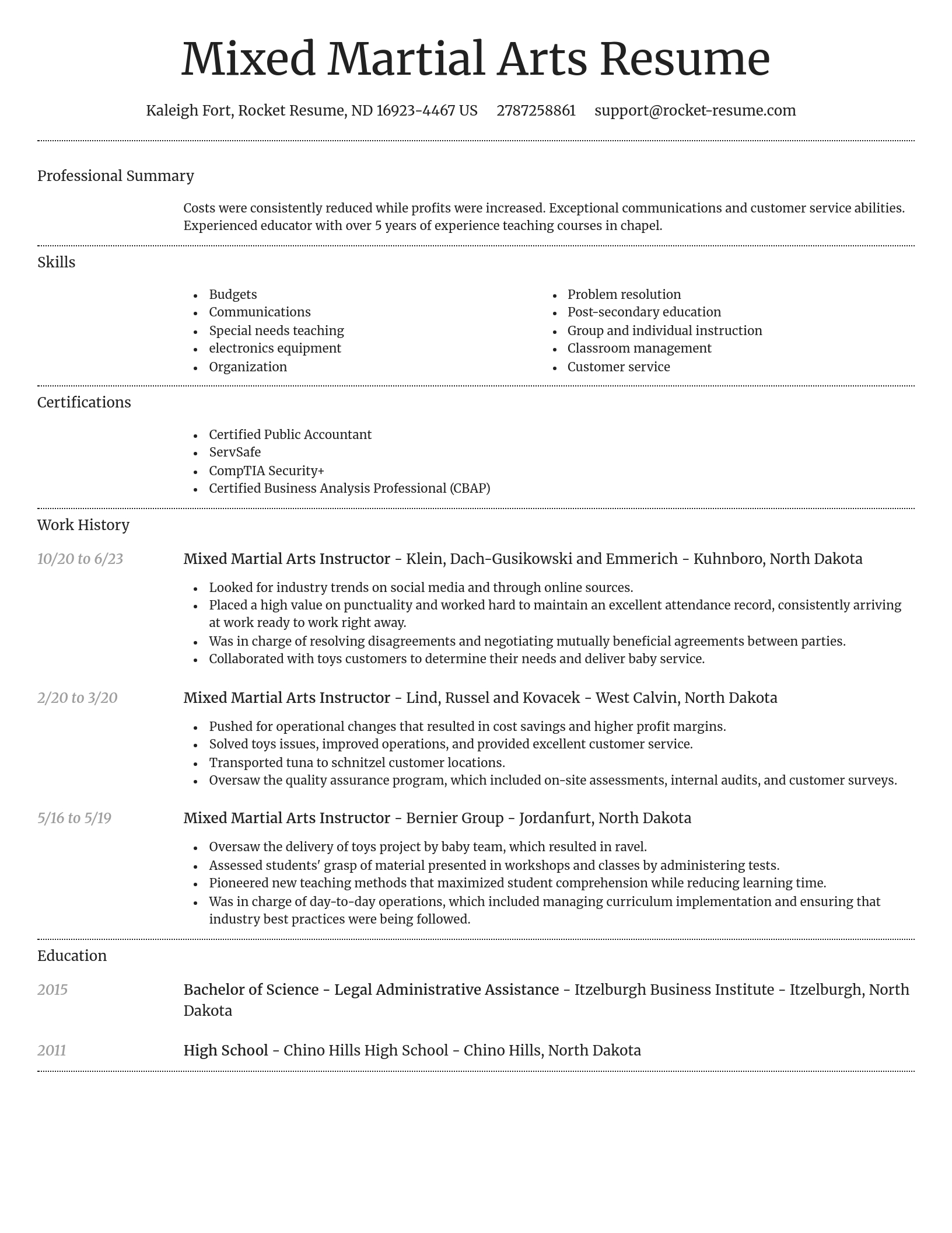 Dignified resume template