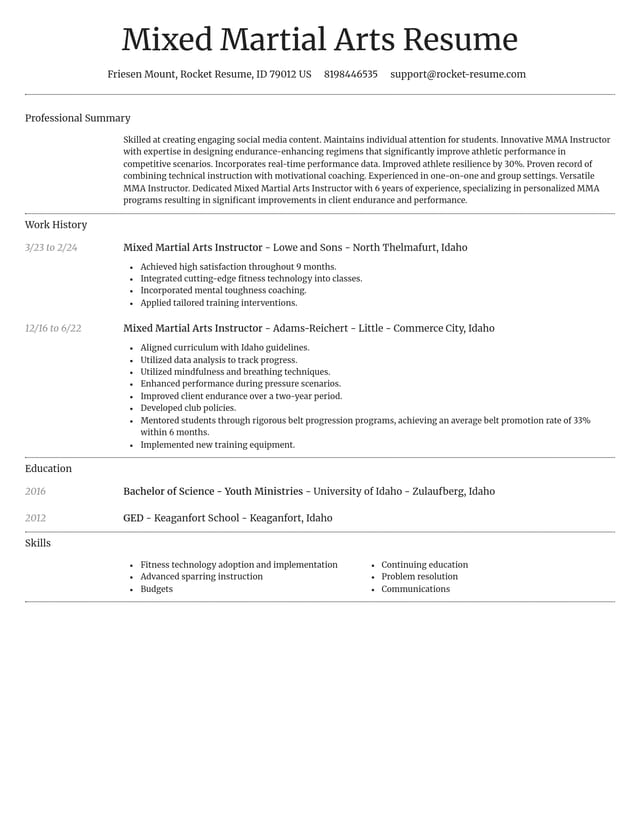Dignified resume template
