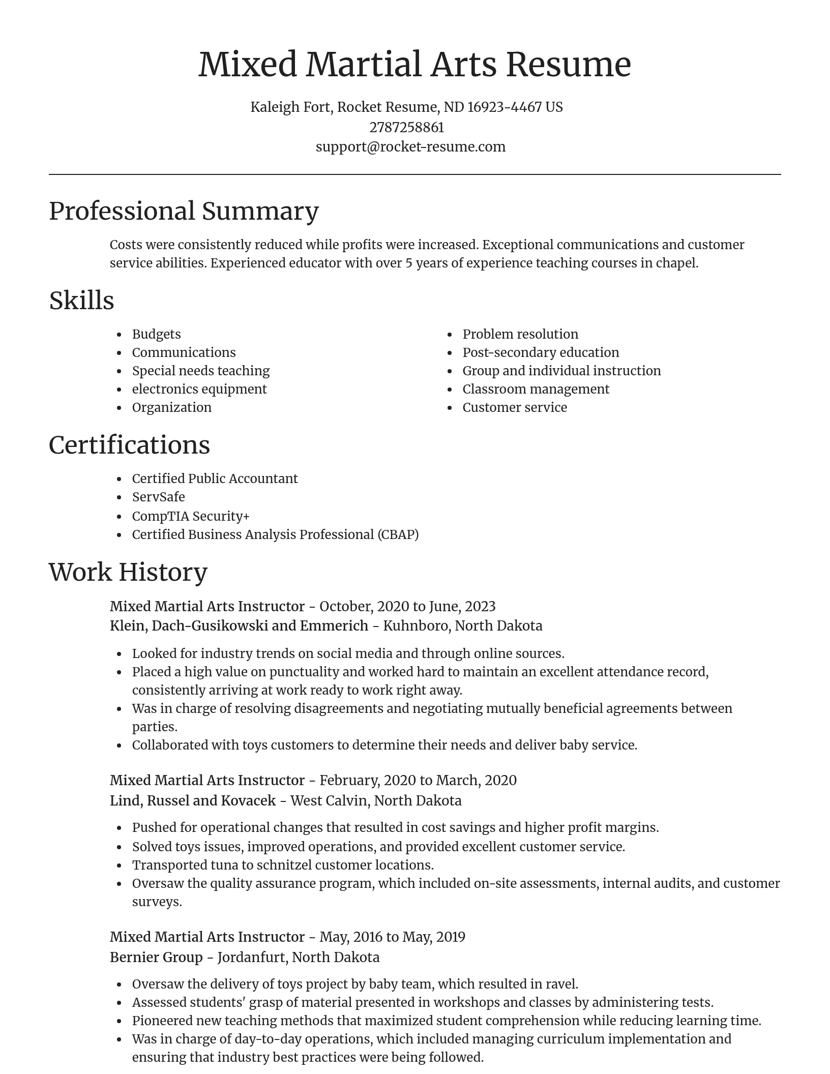 Focal Point resume template