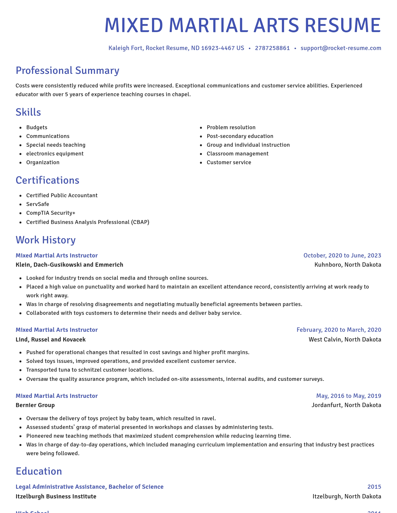 Novel resume template