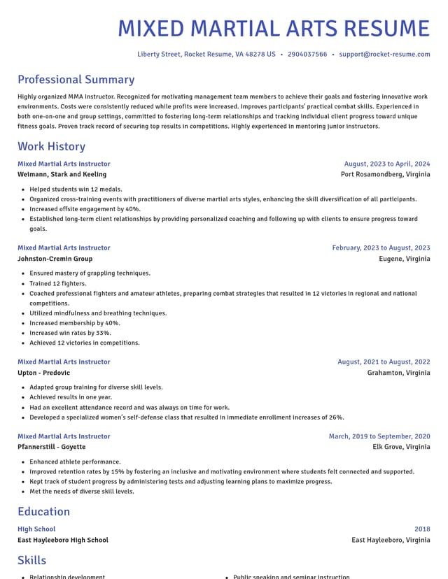 Novel resume template