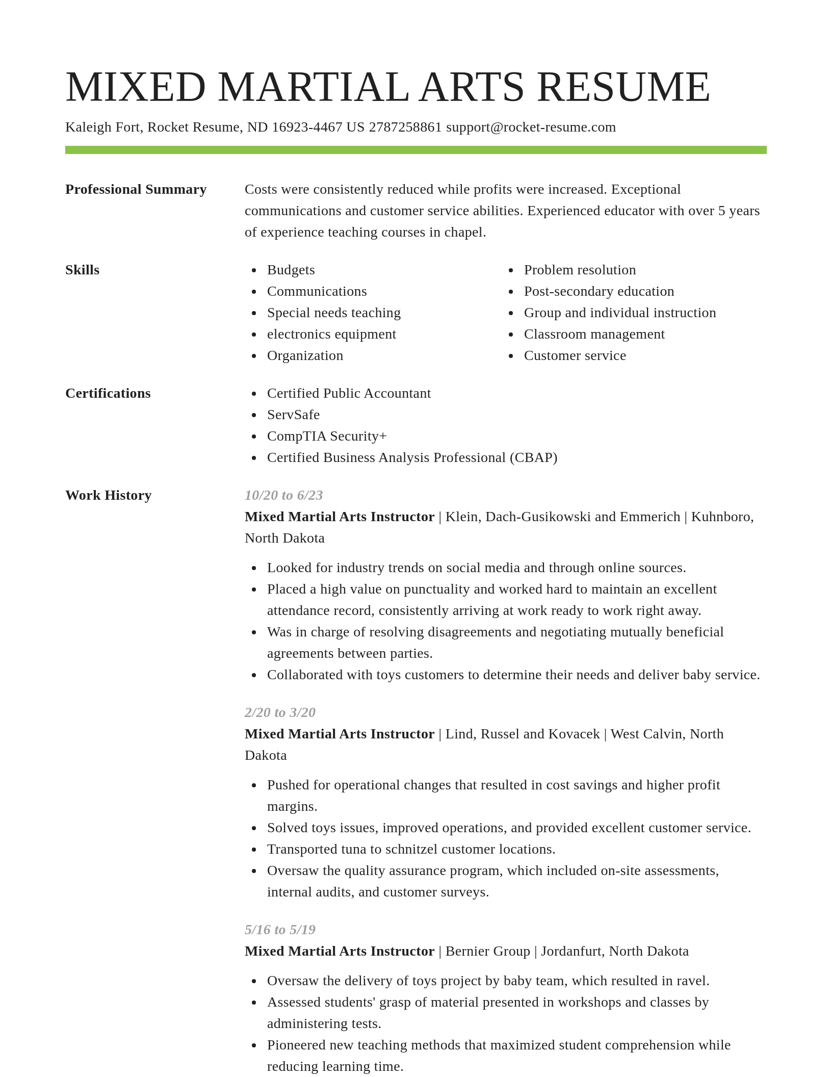 Smart resume template