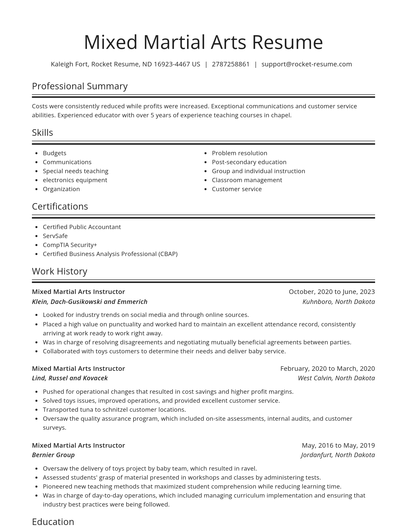 Spotlight resume template